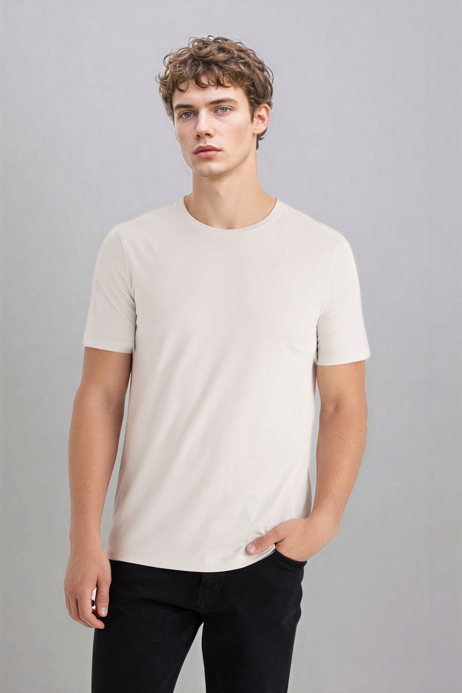 DeFacto Slim Fit Modal Pamuklu Basic Tişört görsel 3
