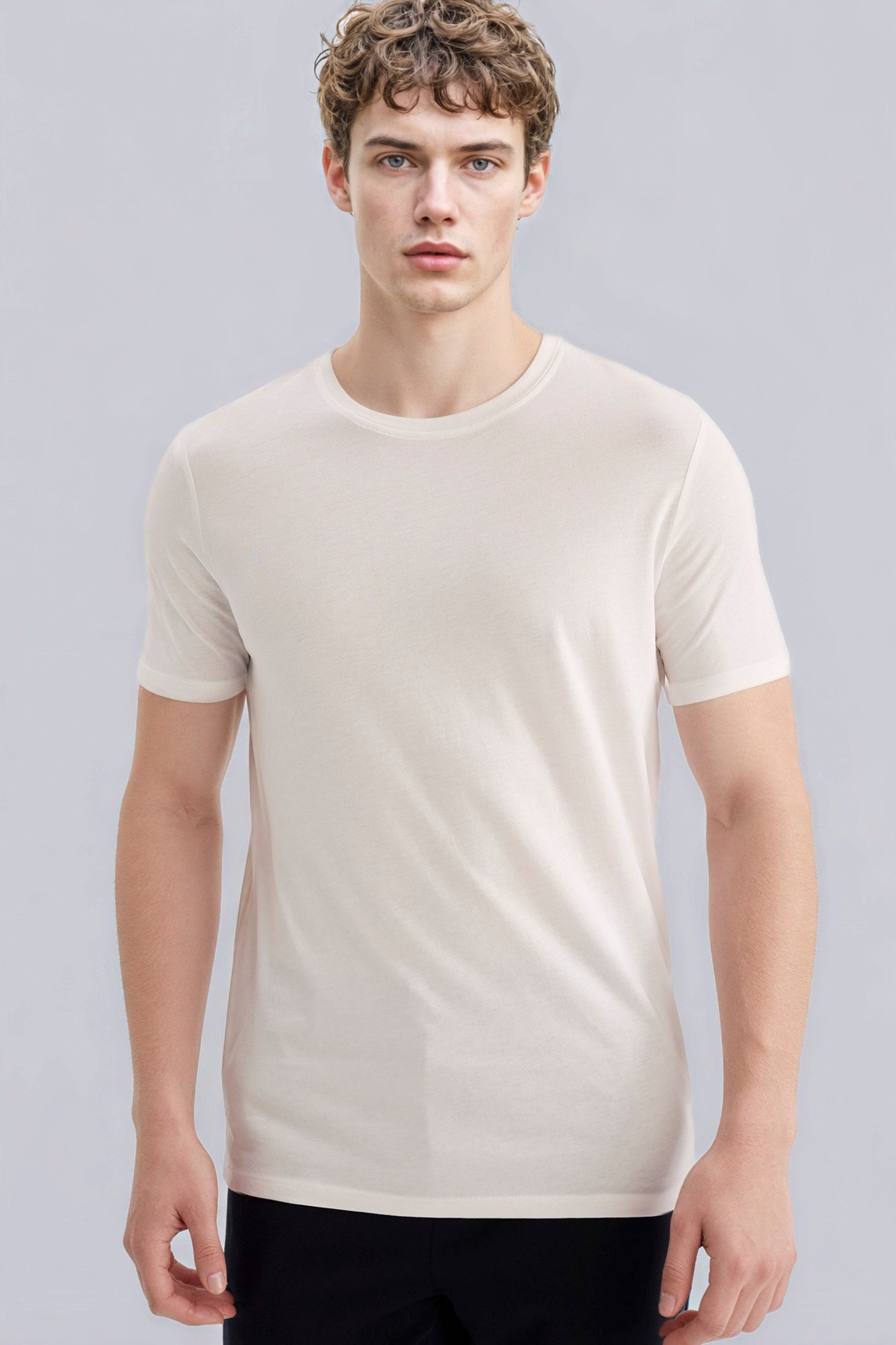 DeFacto Slim Fit Modal Pamuklu Basic Tişört görsel 3