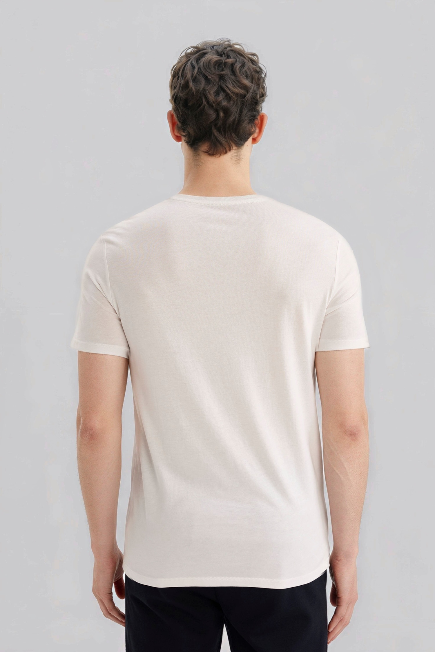 DeFacto Slim Fit Modal Pamuklu Basic Tişört görsel 5