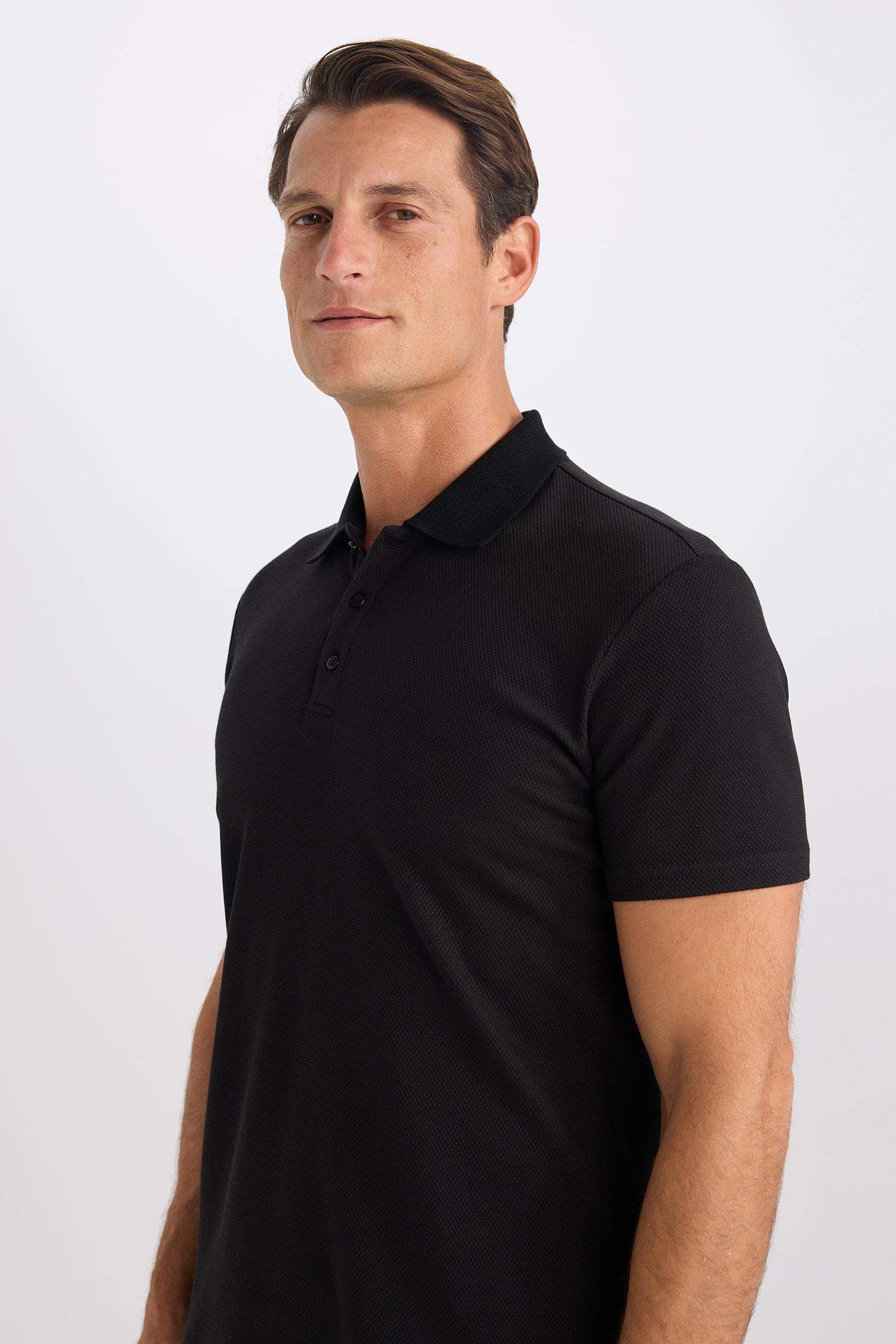 Slim Fit Short Sleeve Cotton Basic Polo Shirt