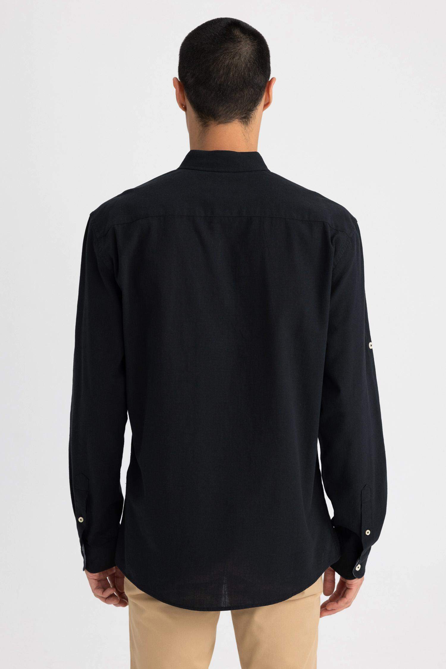 Рубашка приталенного кроя с длинным рукавом