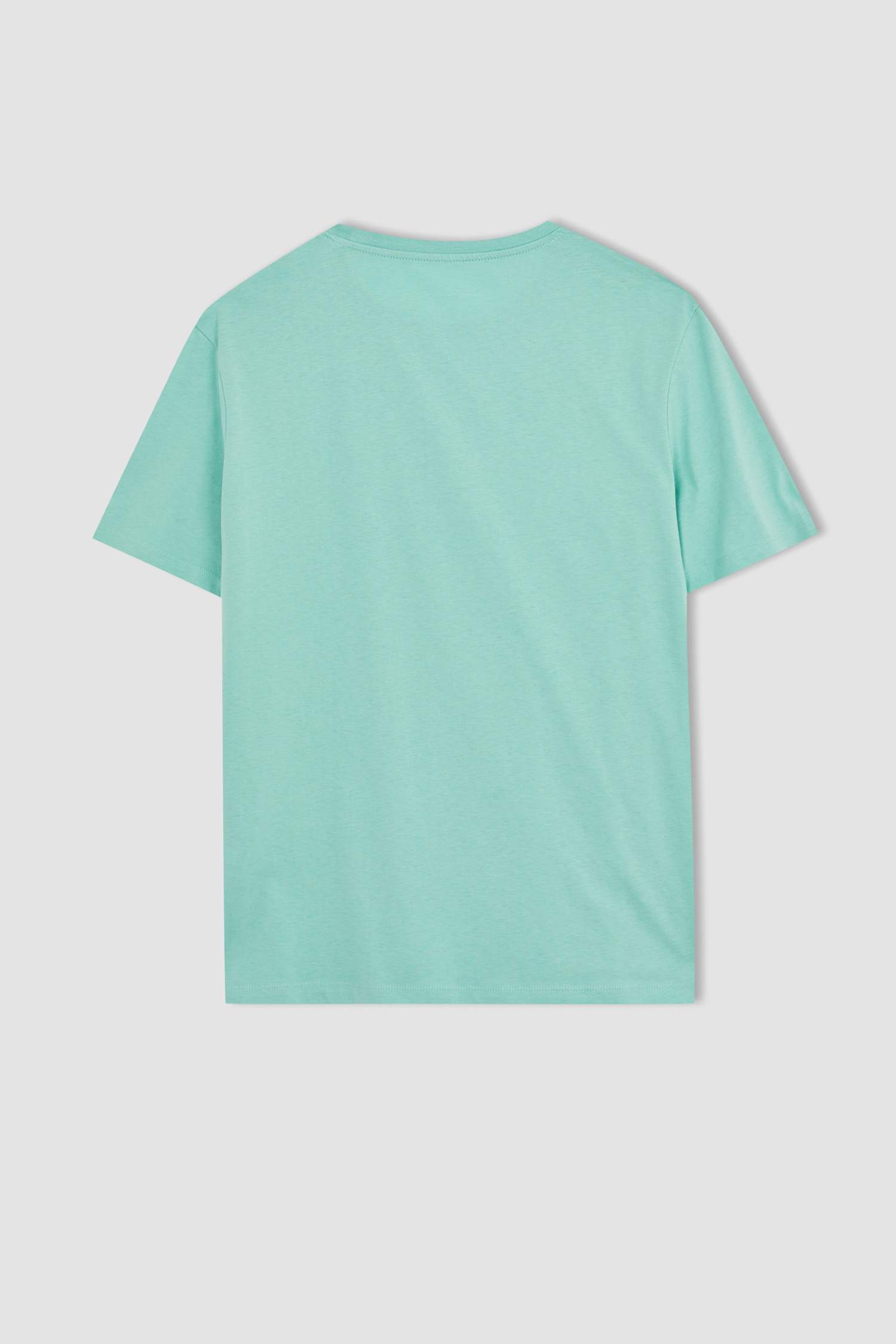 تي شيرت أساسي بياقة مستديرة وقصة عادية