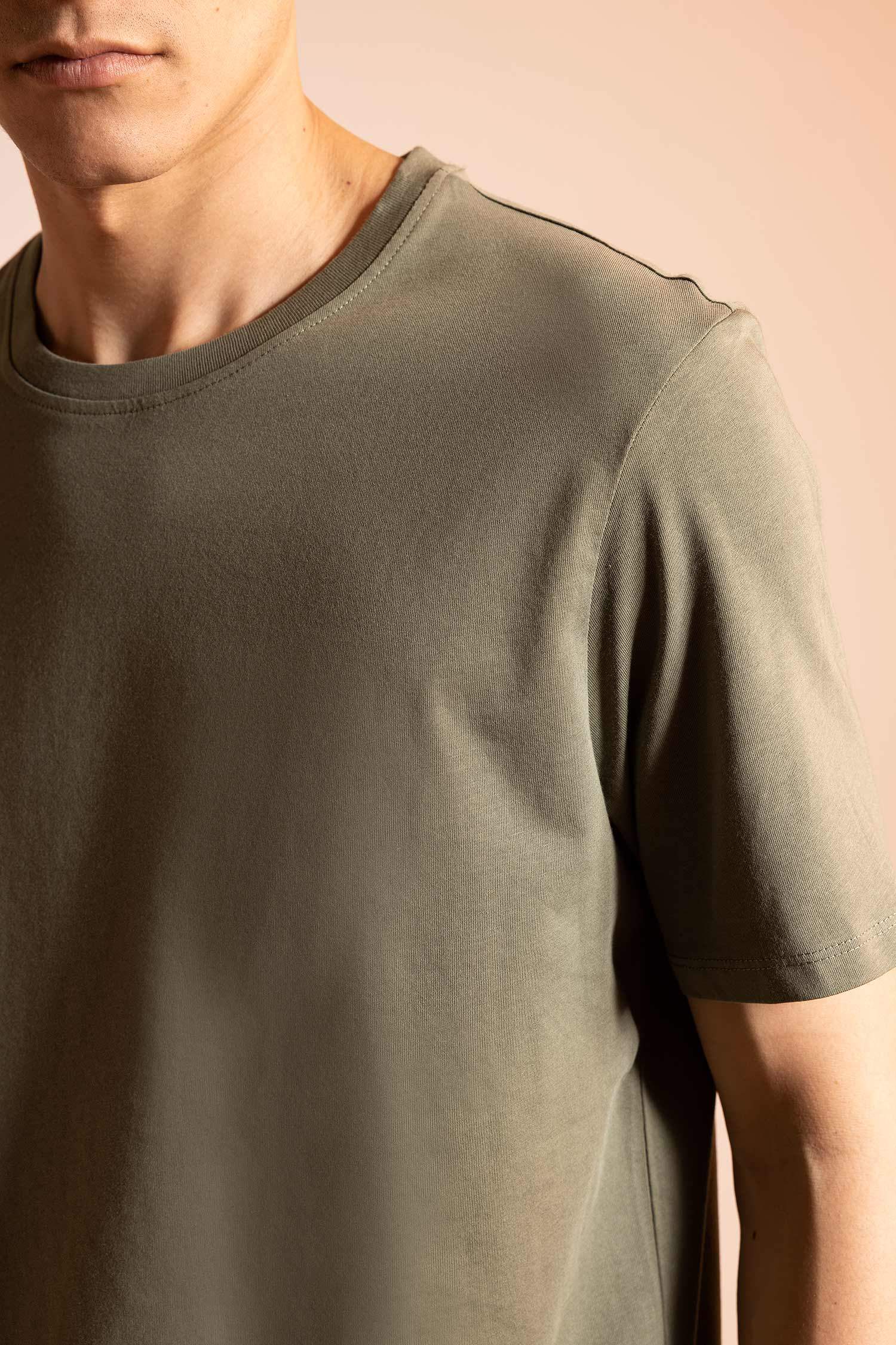 Regular Fit Crew Neck Basic  Cotton T-Shirt