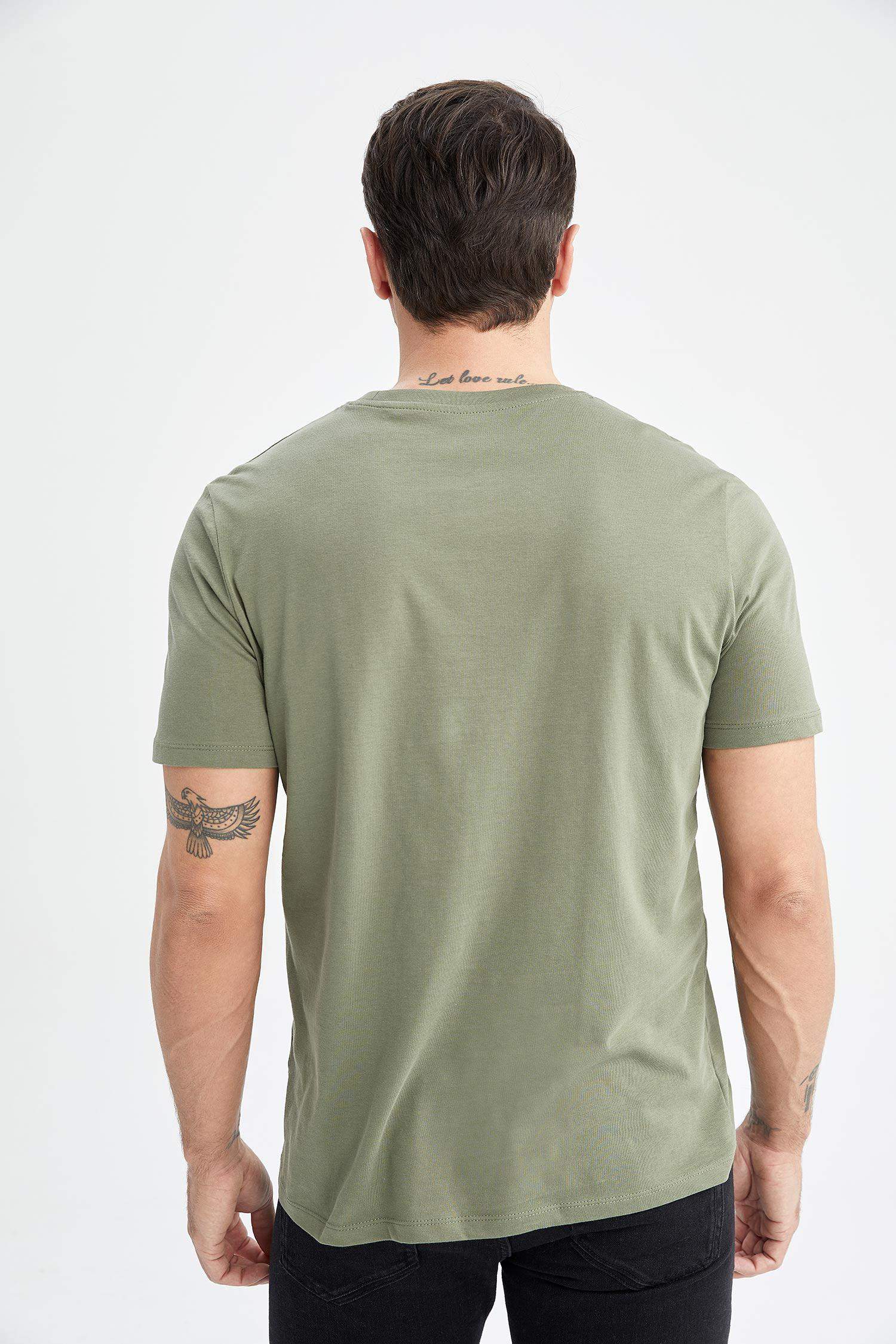 Regular Fit Crew Neck Basic  Cotton T-Shirt