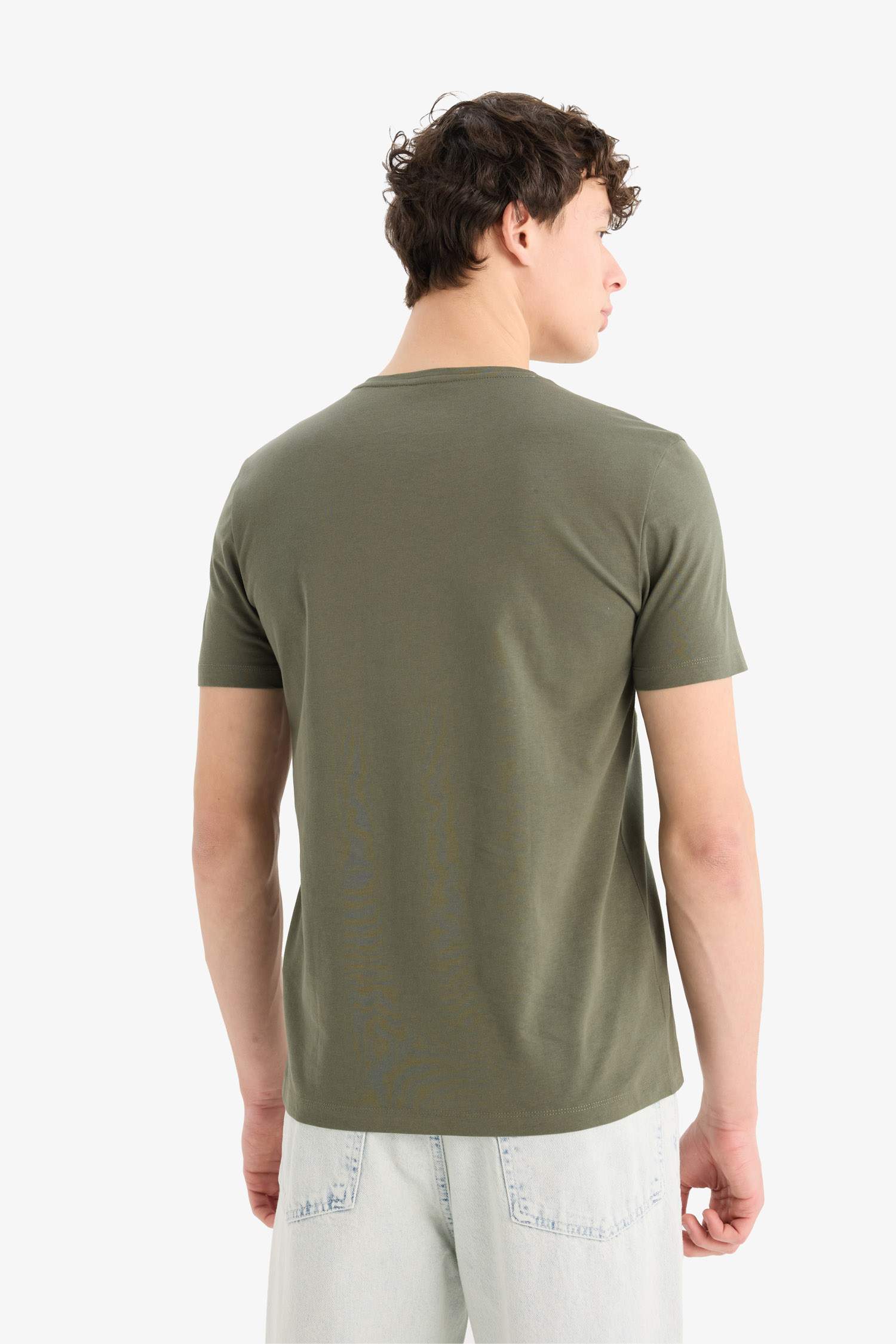 تيشيرت سادة نص ردن سليم فيت