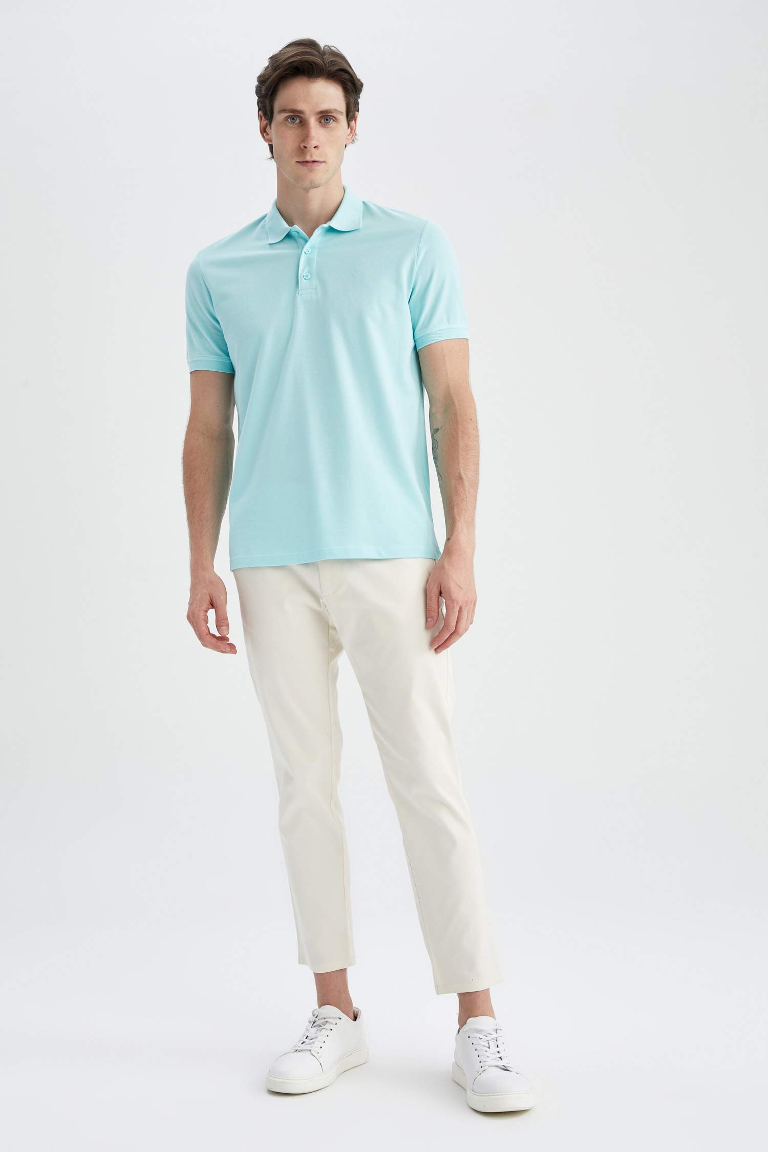 Футболка-поло стандартного кроя из 100% хлопка