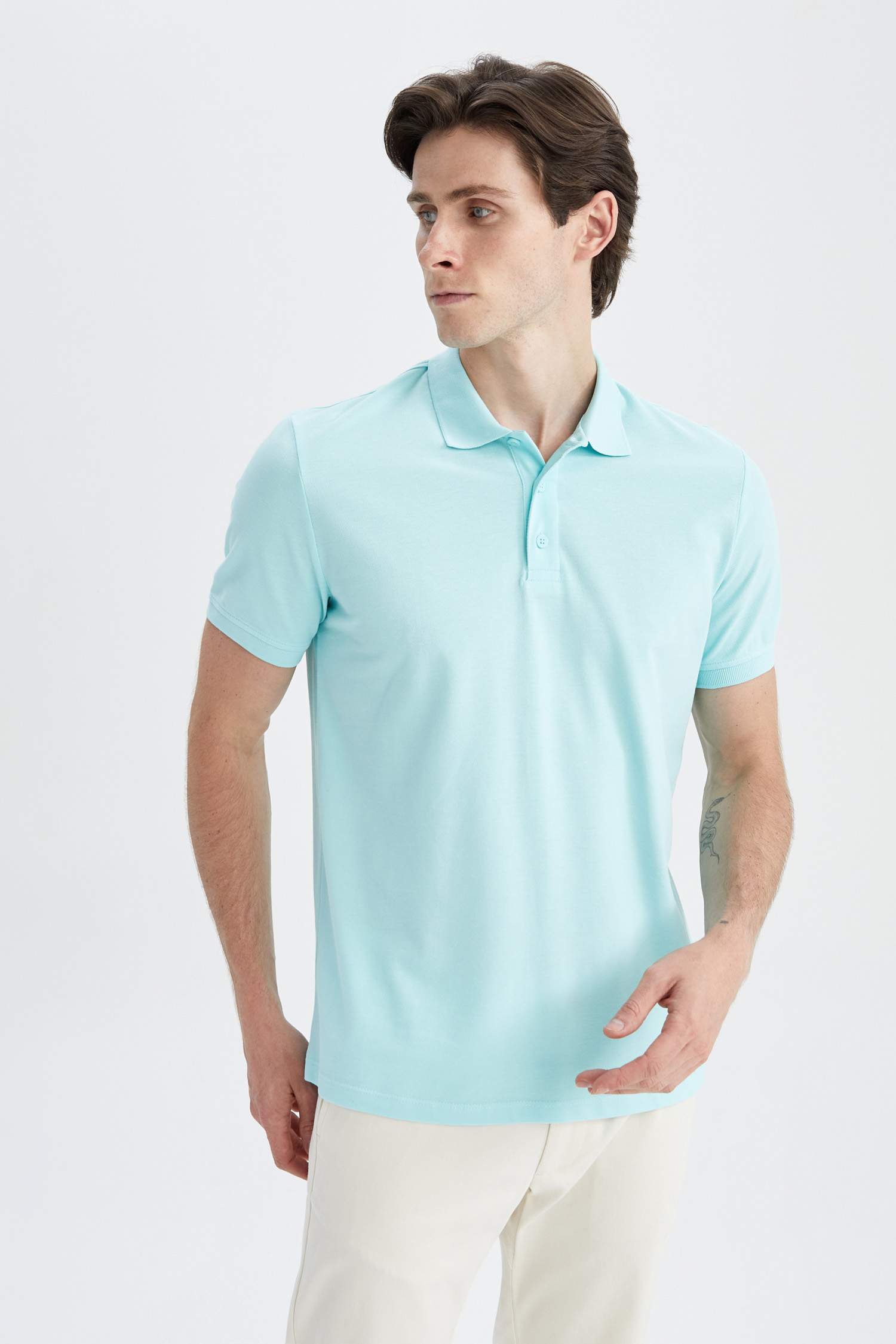 Футболка-поло стандартного кроя из 100% хлопка