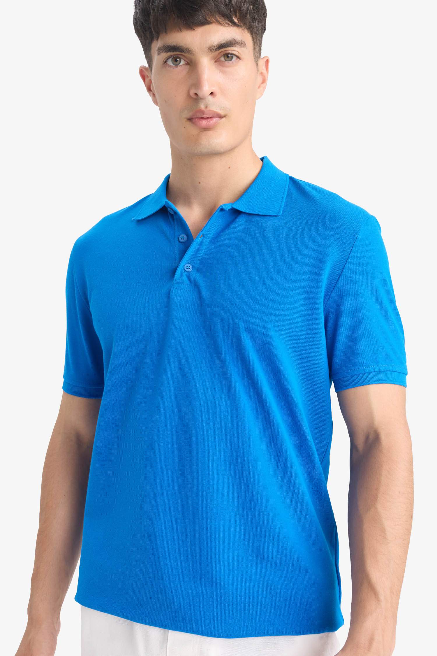 %100 Pamuk Regular Fit Polo Yaka Pike Kısa Kollu Tişört