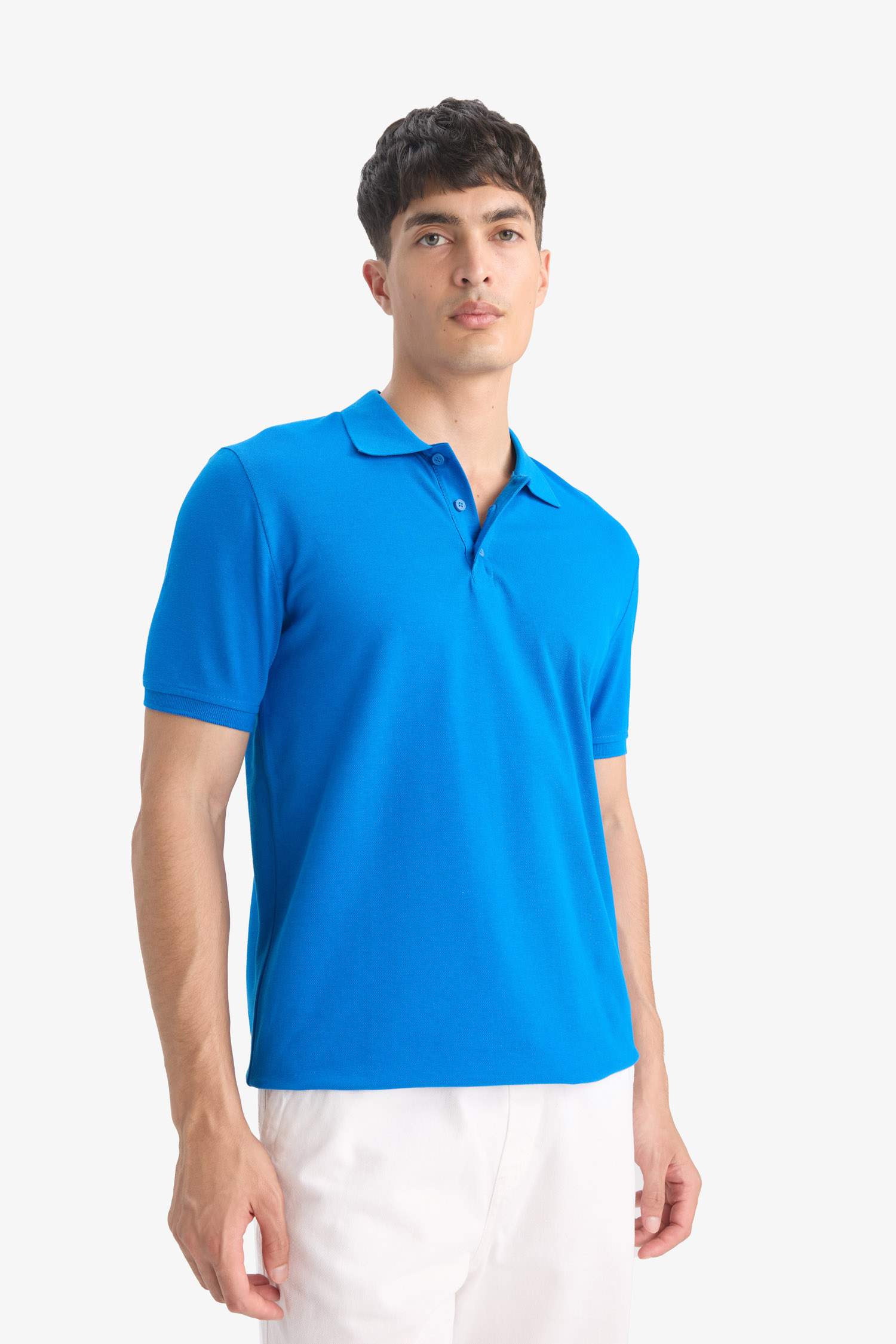 %100 Pamuk Regular Fit Polo Yaka Pike Kısa Kollu Tişört