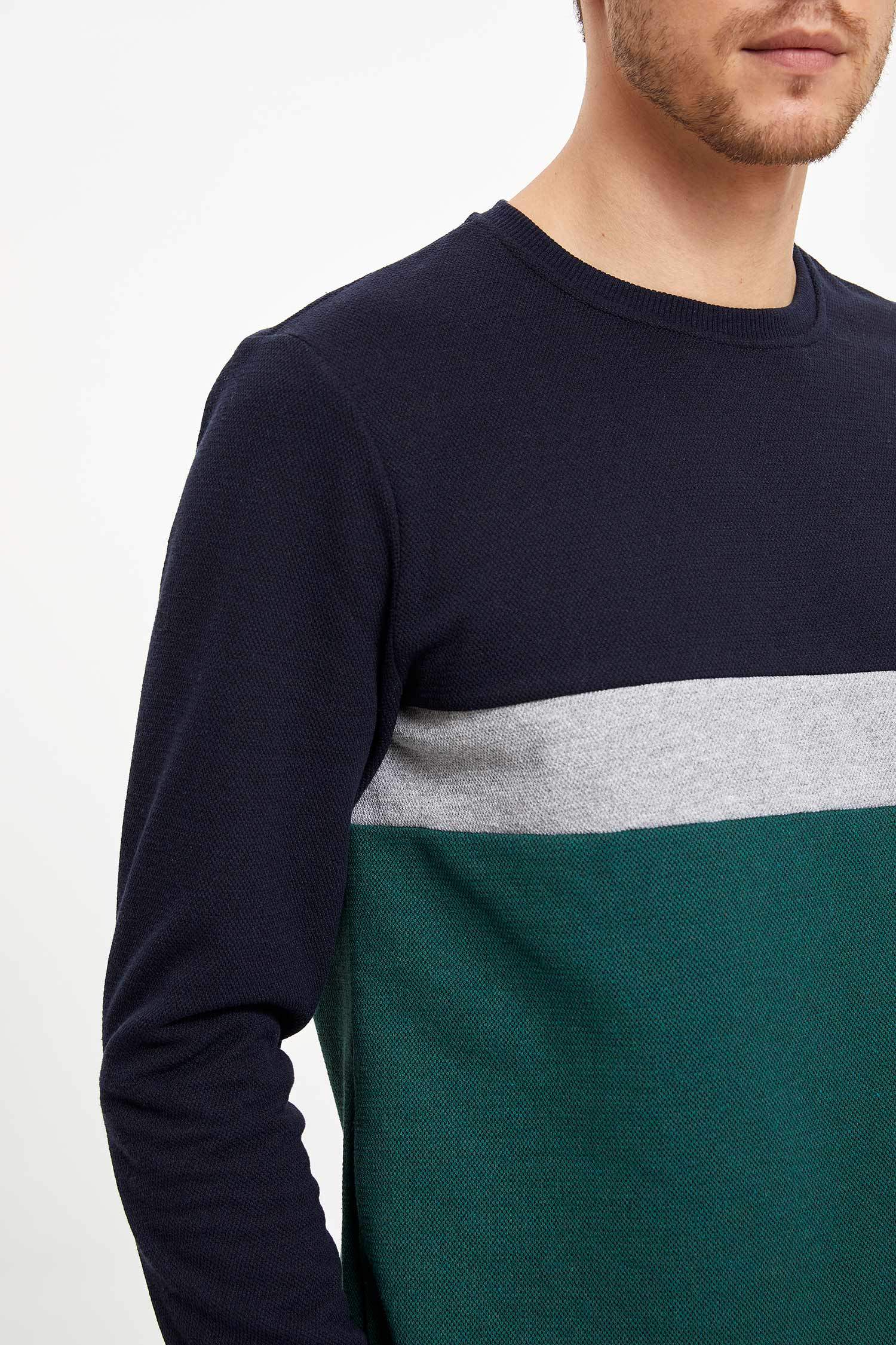Defacto Renk Bloklu Sweatshirt. 3