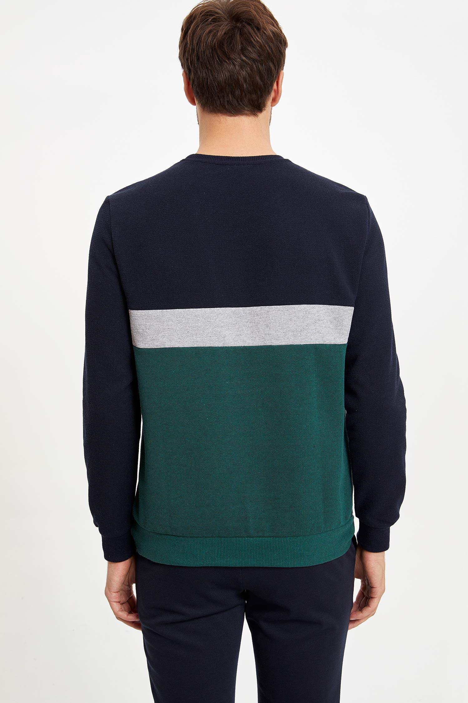 Defacto Renk Bloklu Sweatshirt. 4