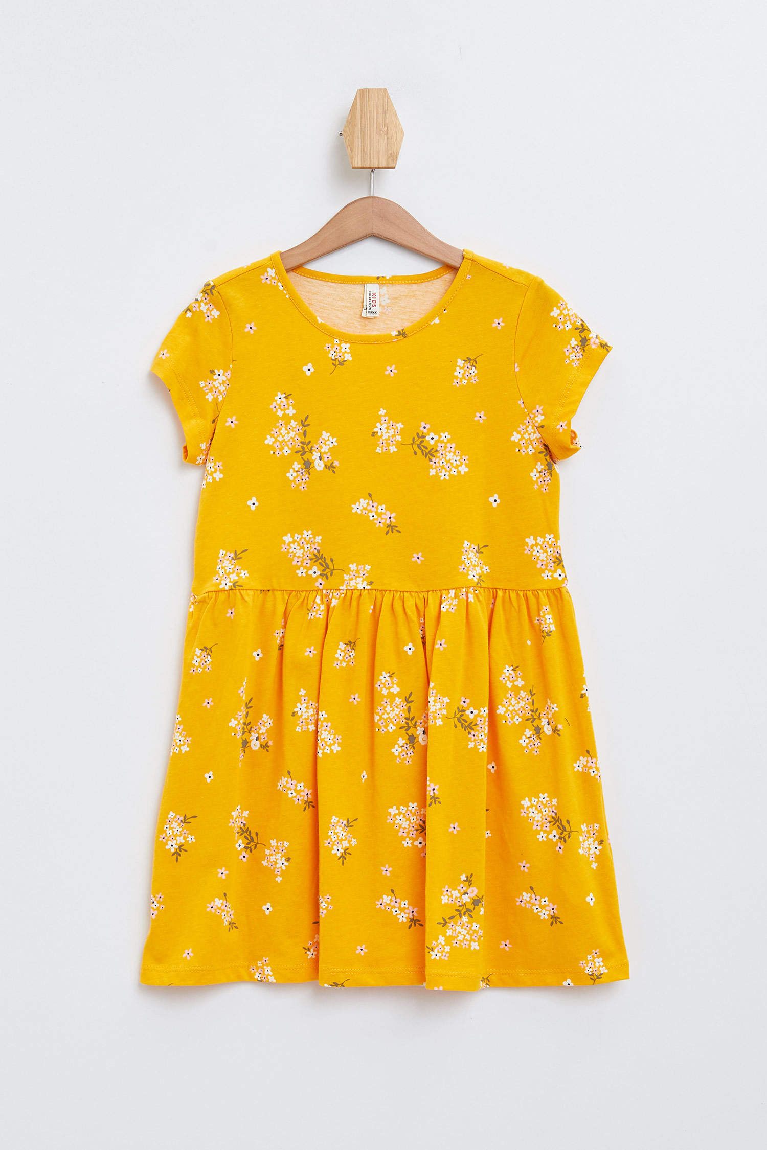 Yellow GIRLS & TEENS Girl Sleeveless Knit Dress With Floral Print ...