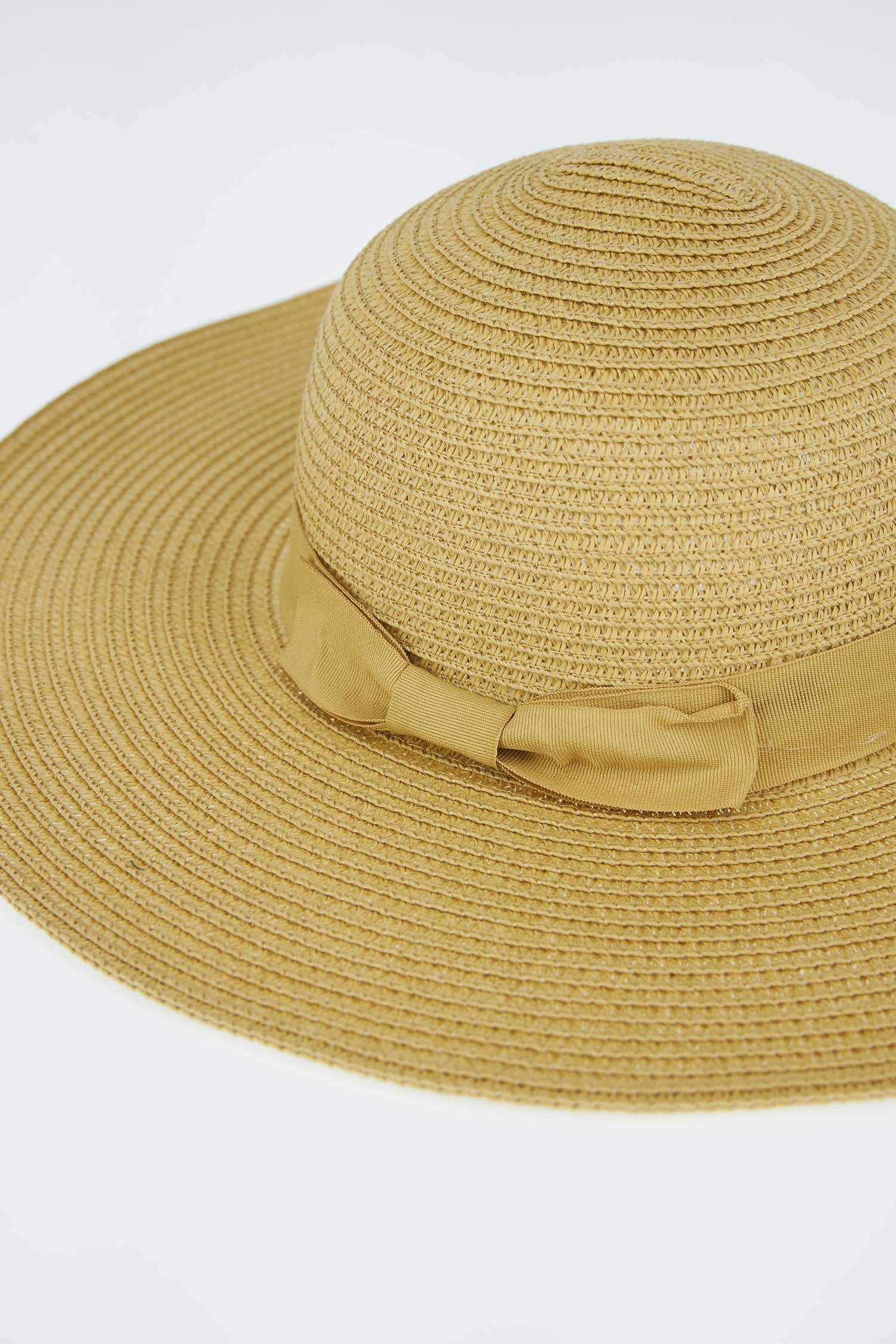 Defacto Kadın Şerit Detaylı Hasır Şapka. 3