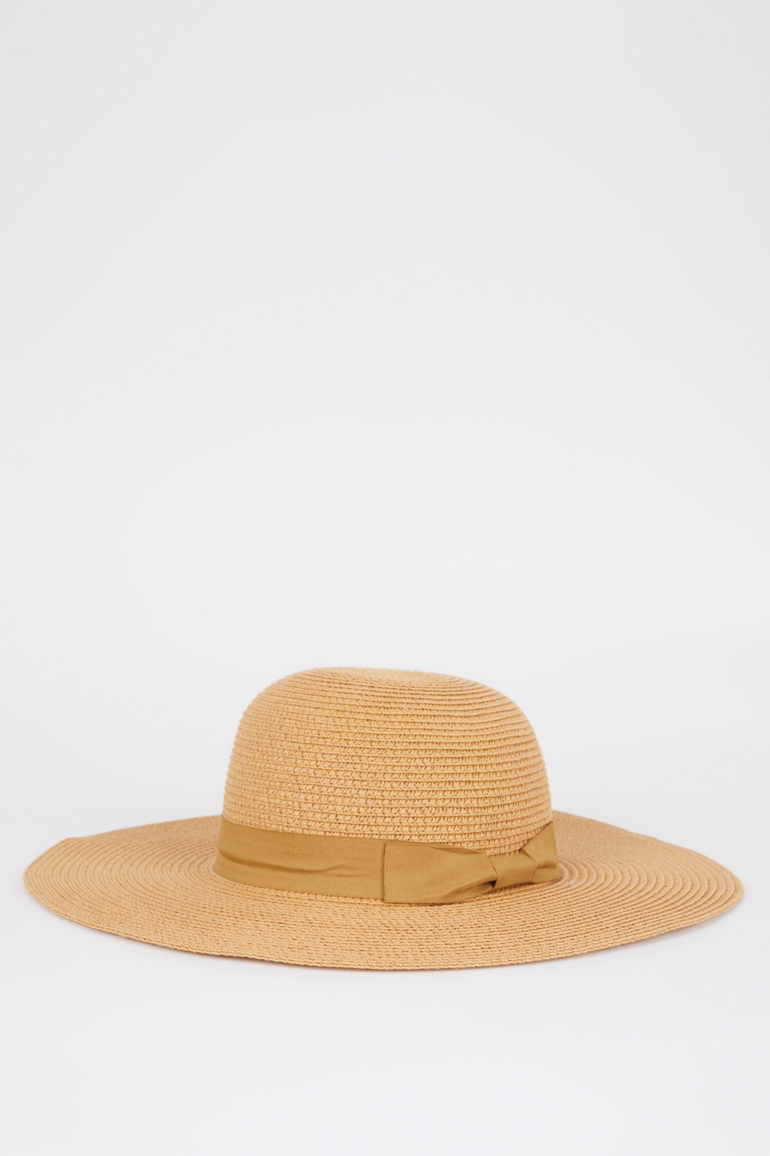 Chapeau De Paille Femme Tissé Blanc Et Marron - Bord Souple - Neuf Sans étiquette