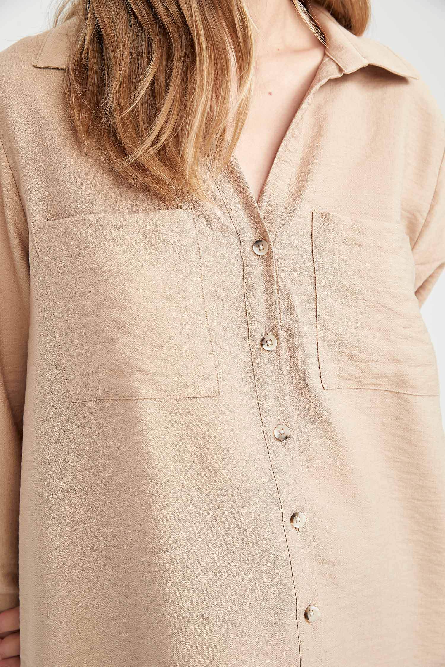 قميص قصة عادية كم طويل