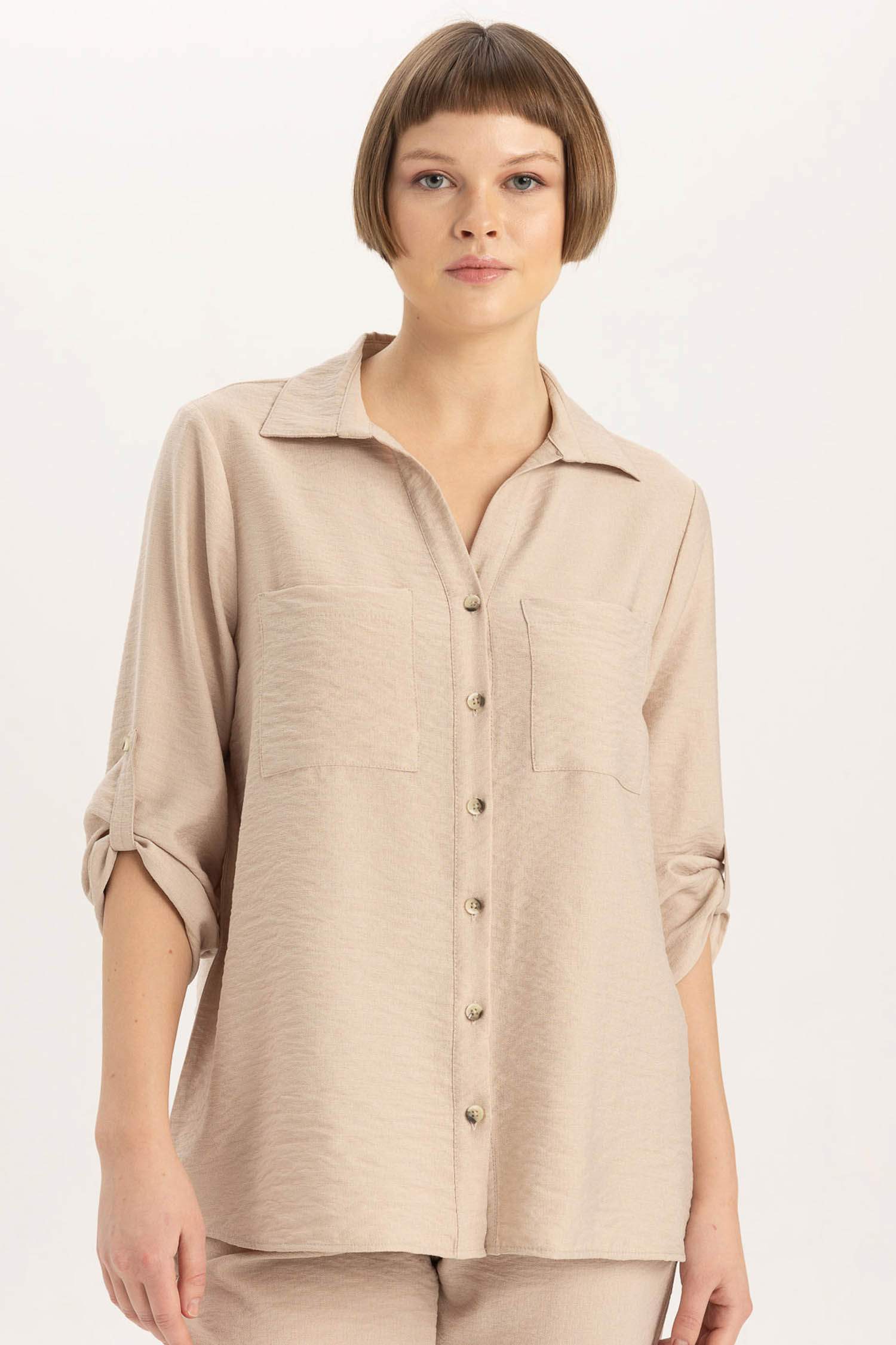 قميص ردن طويل قصة عادية