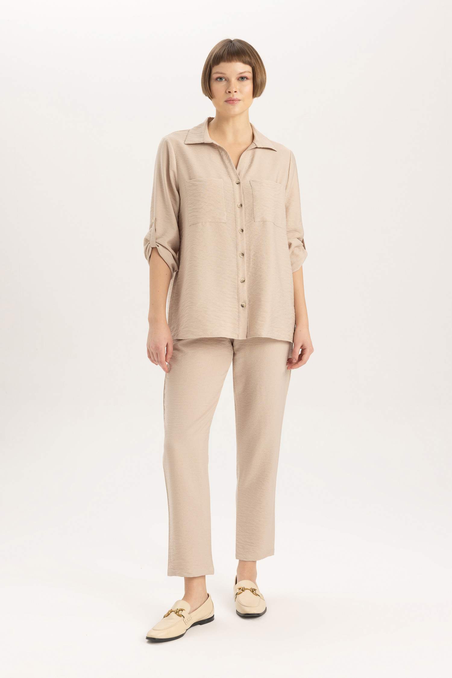 قميص ردن طويل قصة عادية