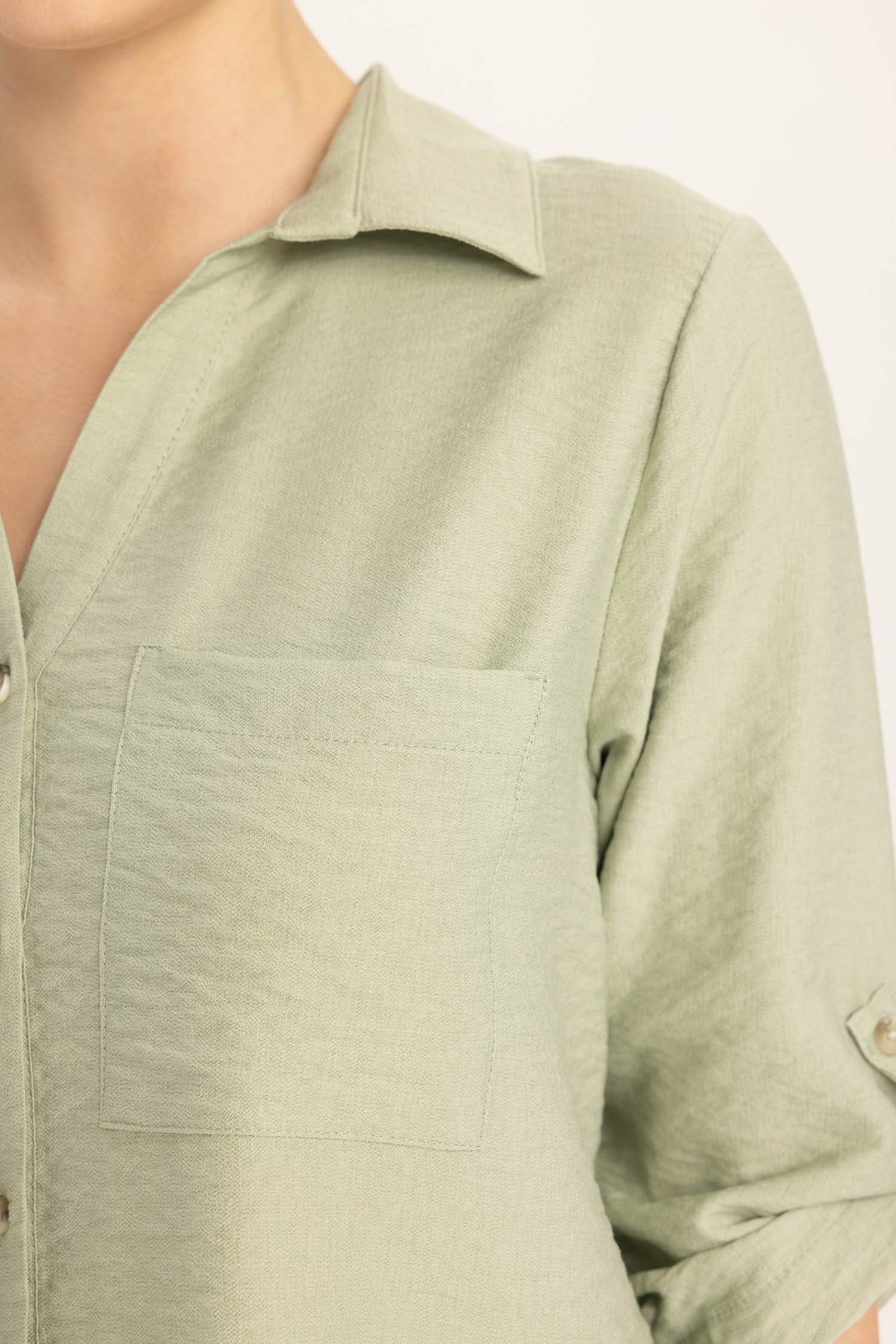 Regular Fit Shirt Collar Long Sleeve Shirt