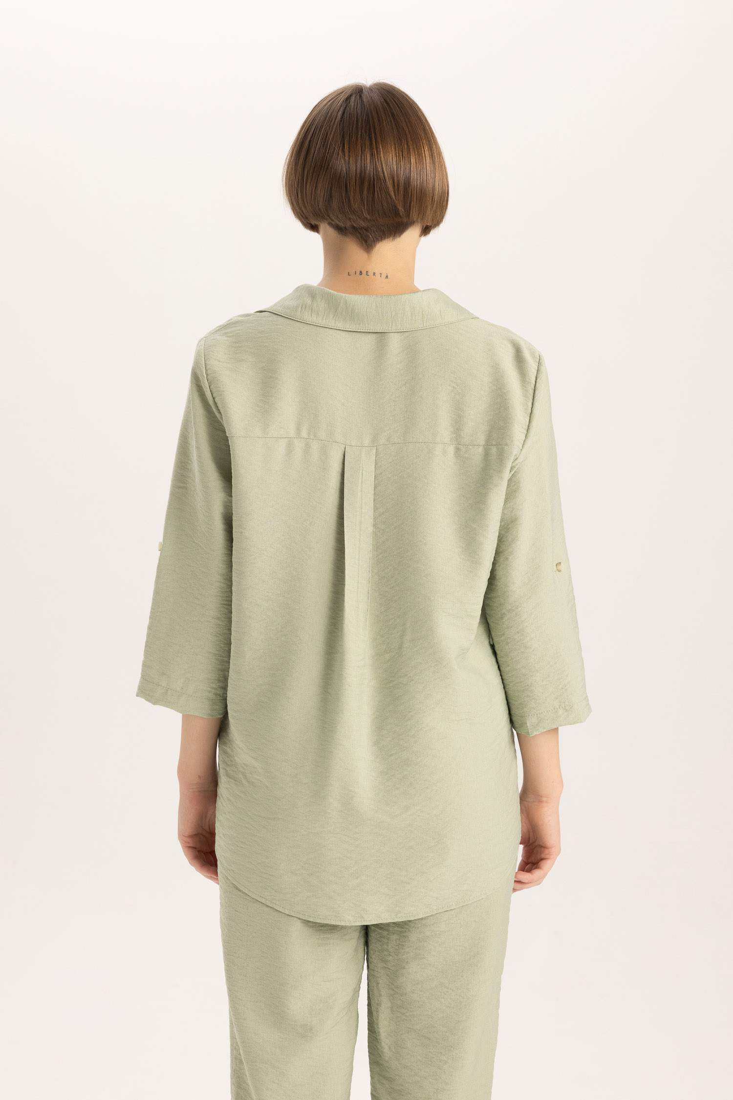 Regular Fit Shirt Collar Long Sleeve Shirt