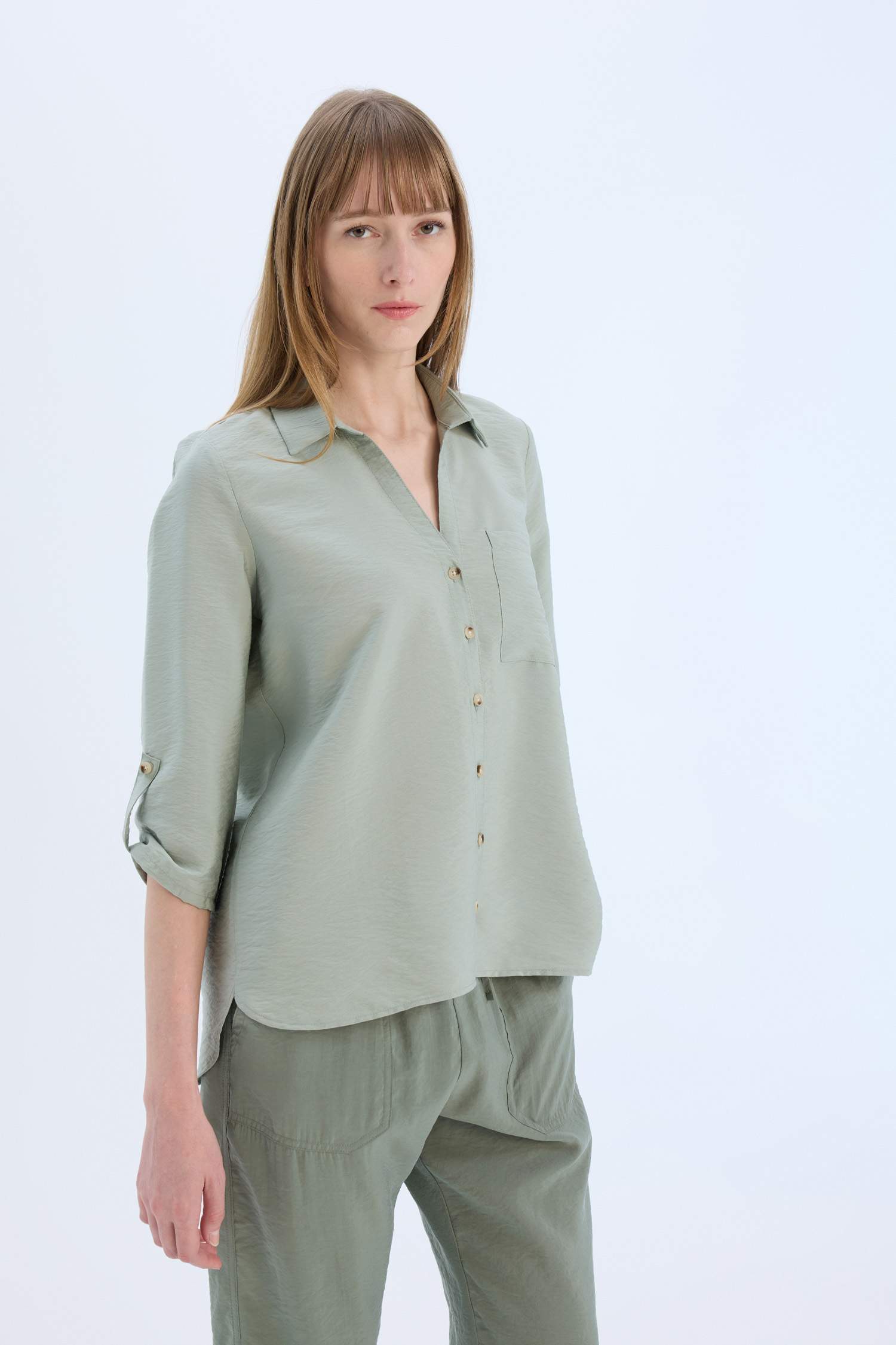 Regular Fit Basic Düz Uzun Kollu Gömlek