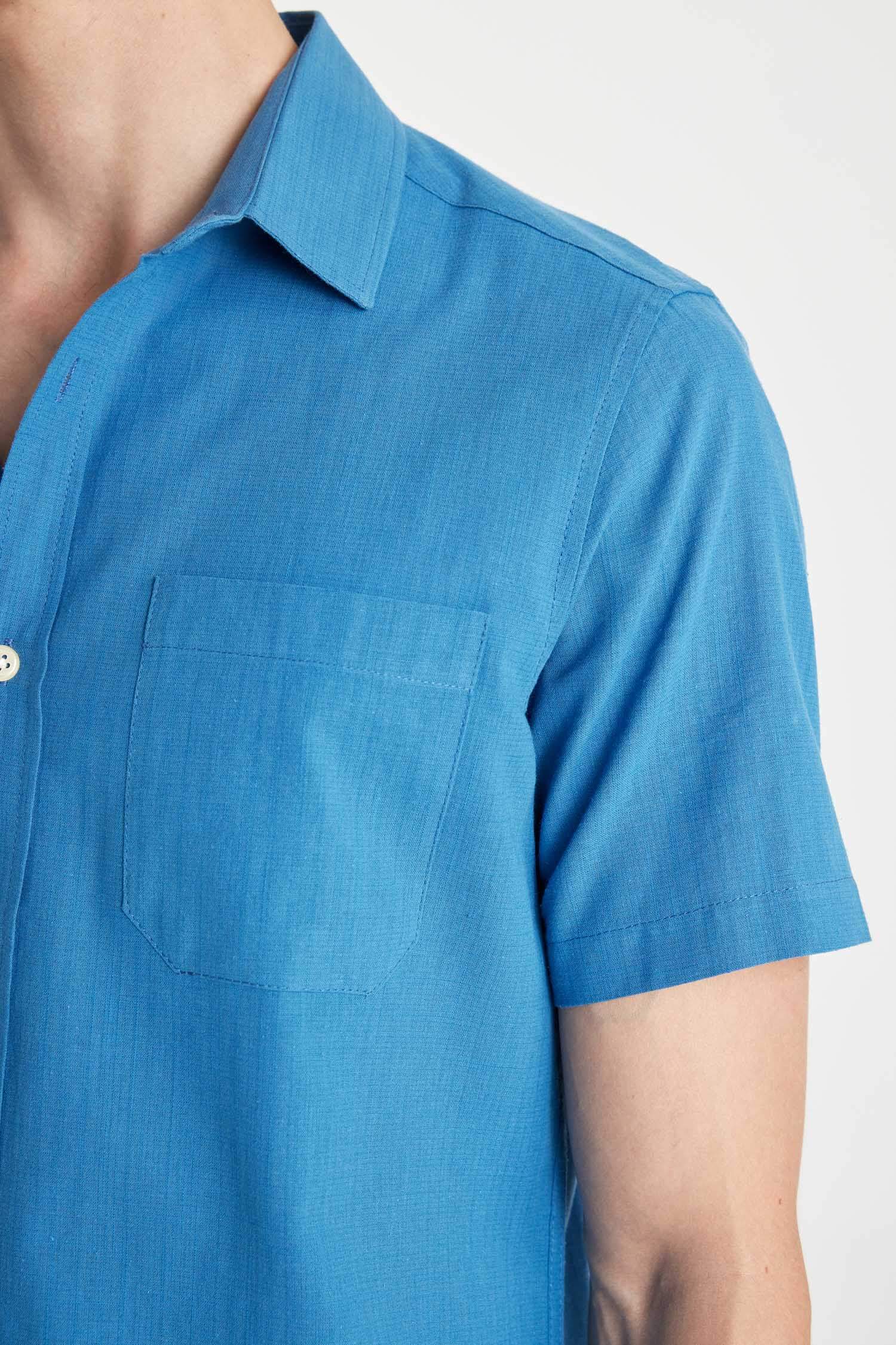 Regular Fit Polo Collar Cotton Short Sleeve Shirt