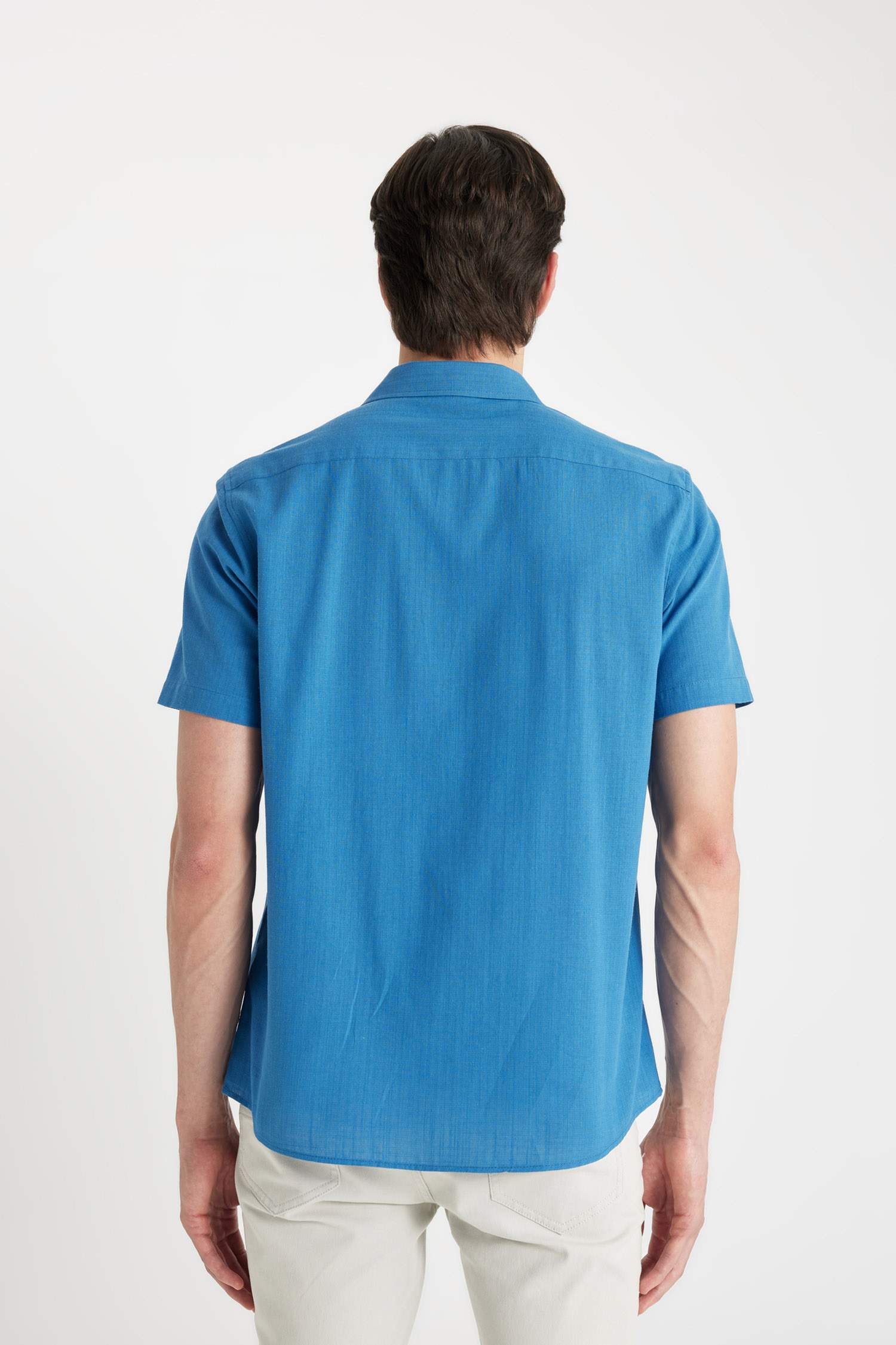 Regular Fit Polo Collar Cotton Short Sleeve Shirt