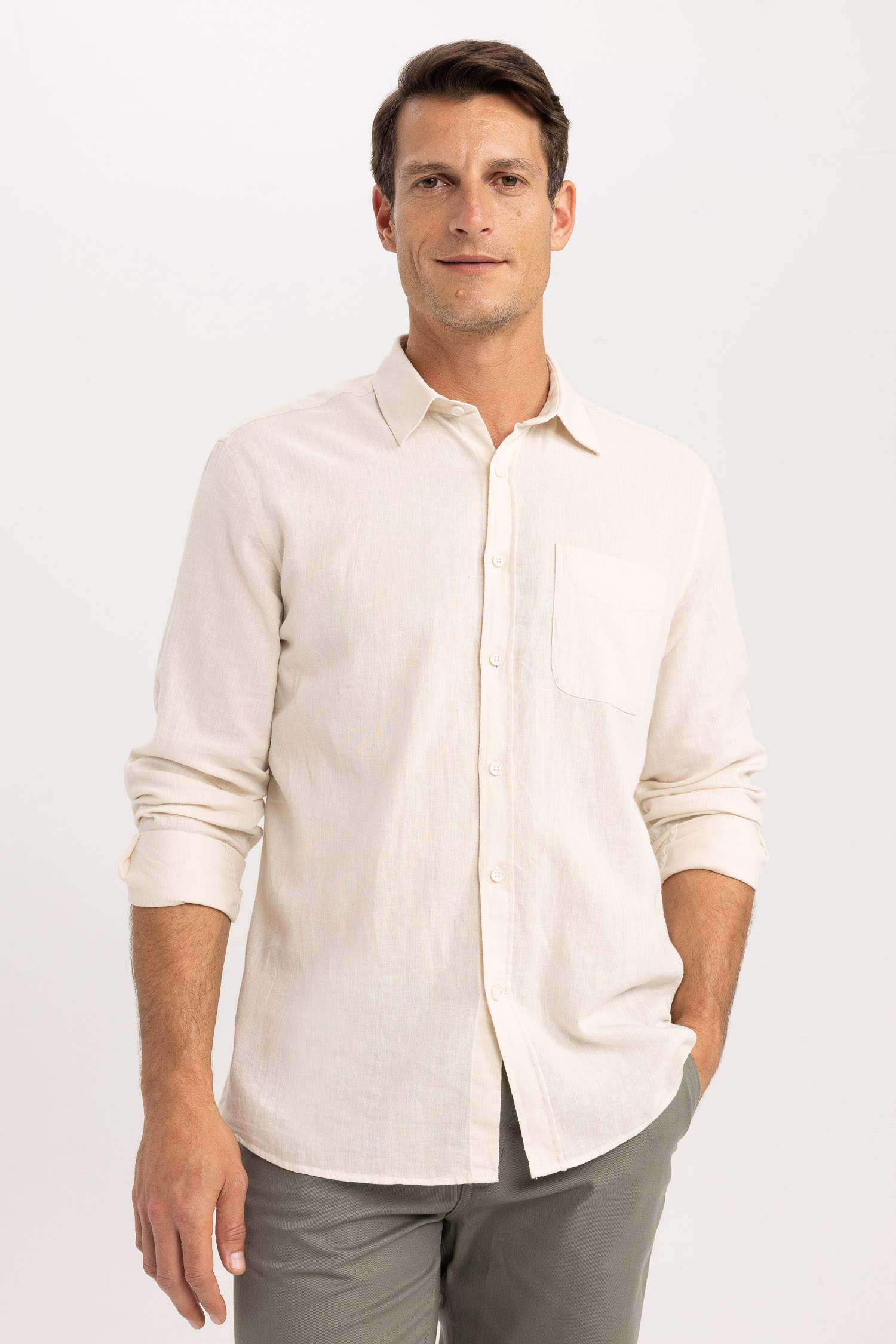 Chemise Coupe Régulière À Manches Longues