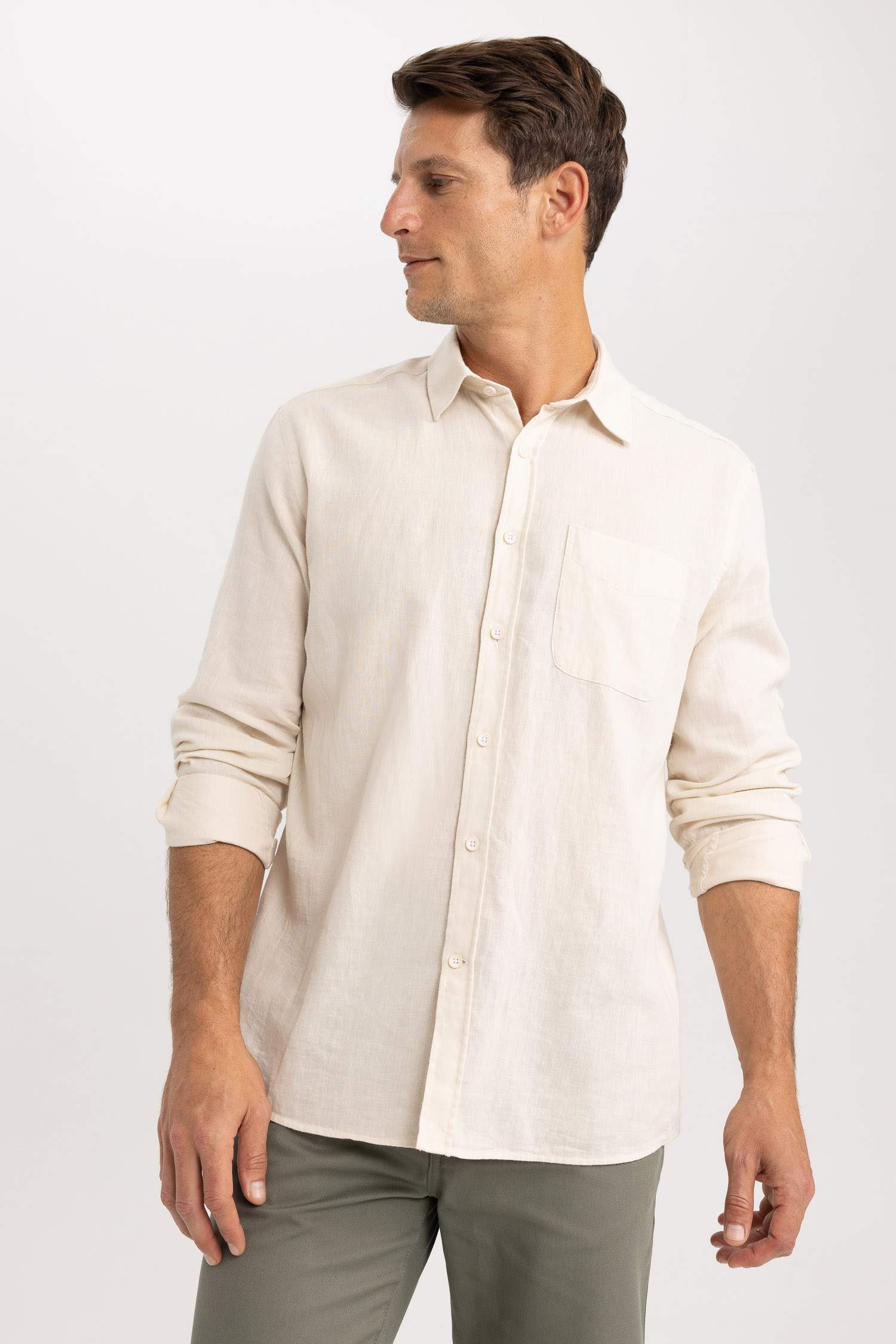 Chemise Coupe Régulière À Manches Longues