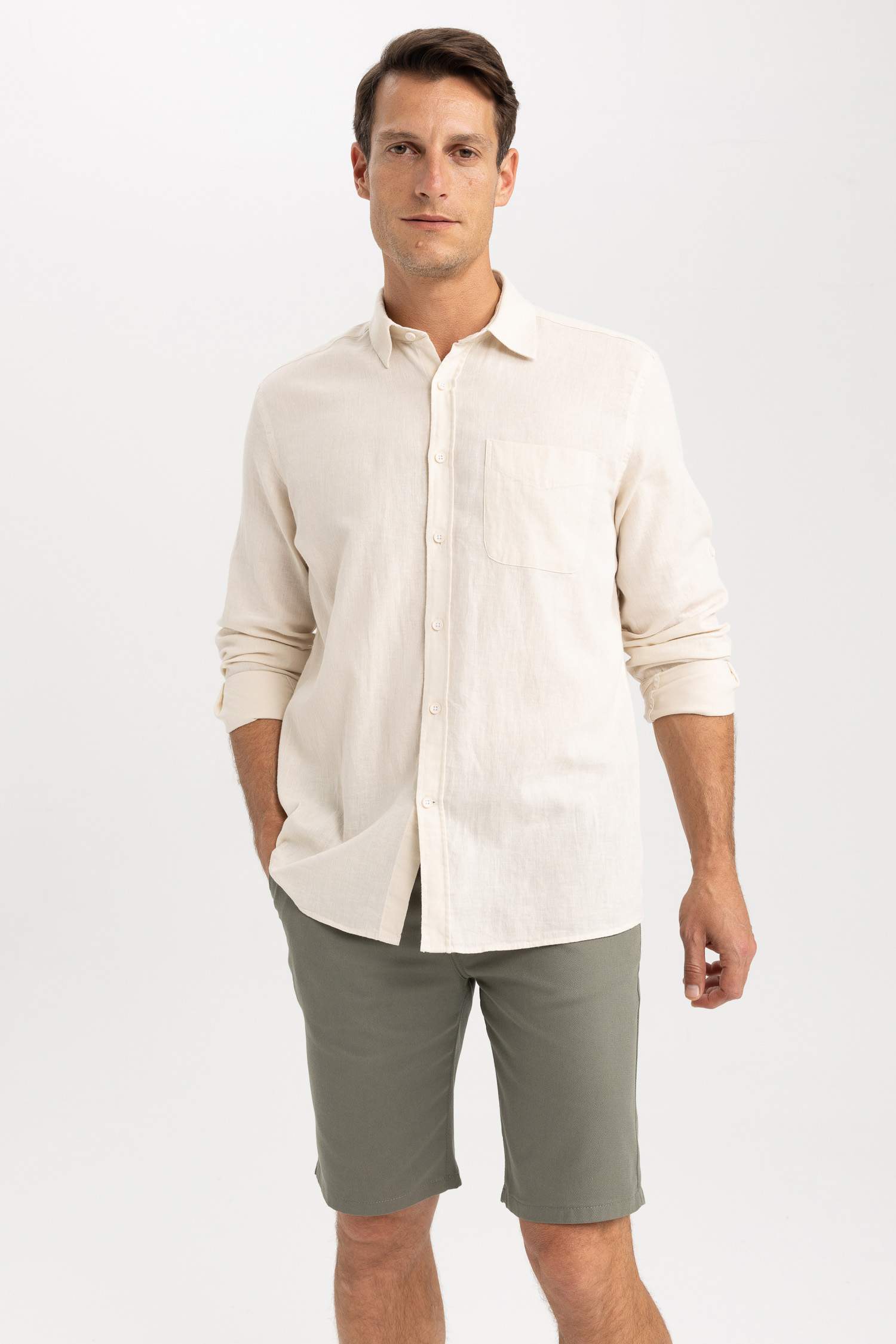 Chemise Coupe Régulière À Manches Longues