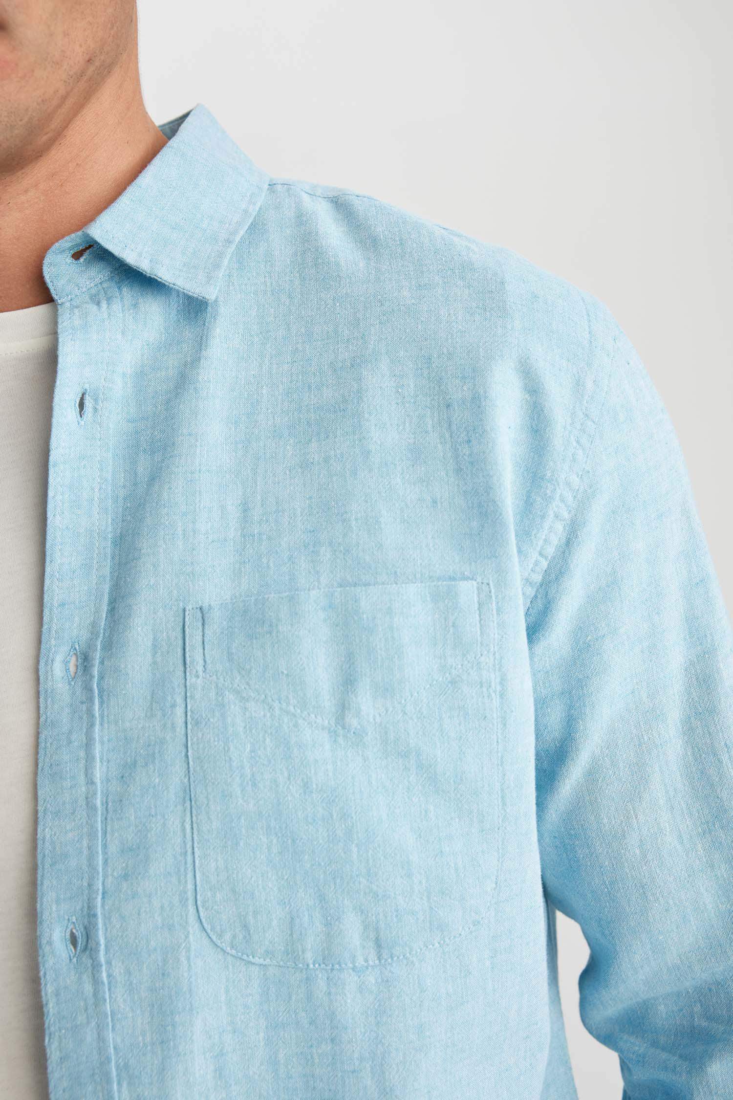 поло жаға мақта Ұзын жеңді көйлек