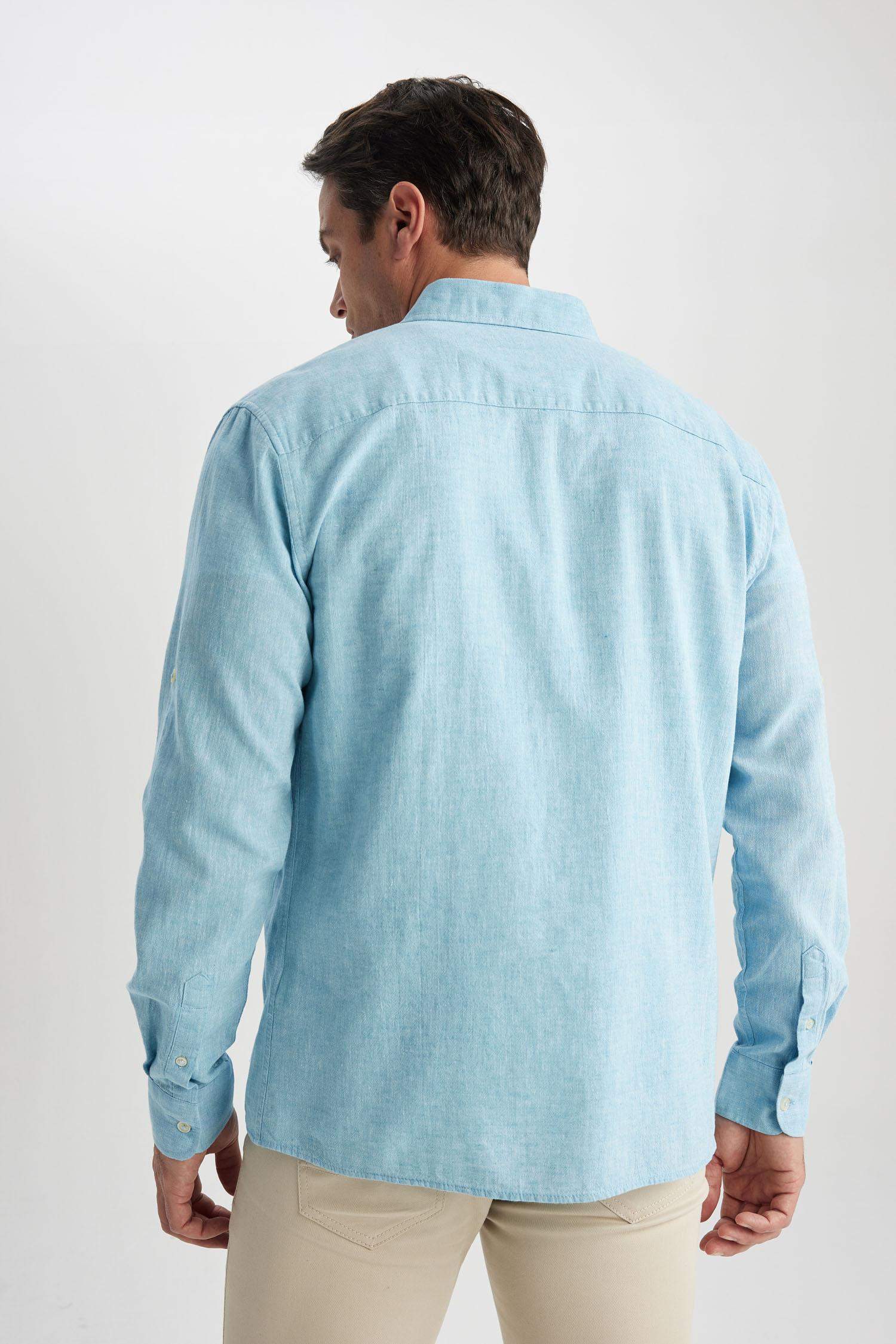 поло жаға мақта Ұзын жеңді көйлек