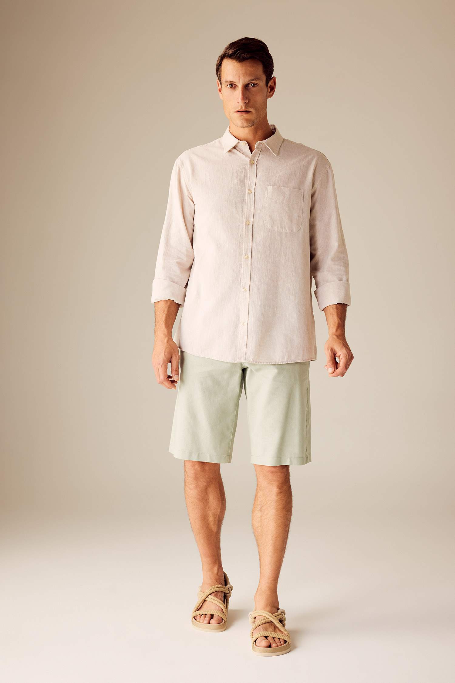 поло жаға мақта Ұзын жеңді көйлек