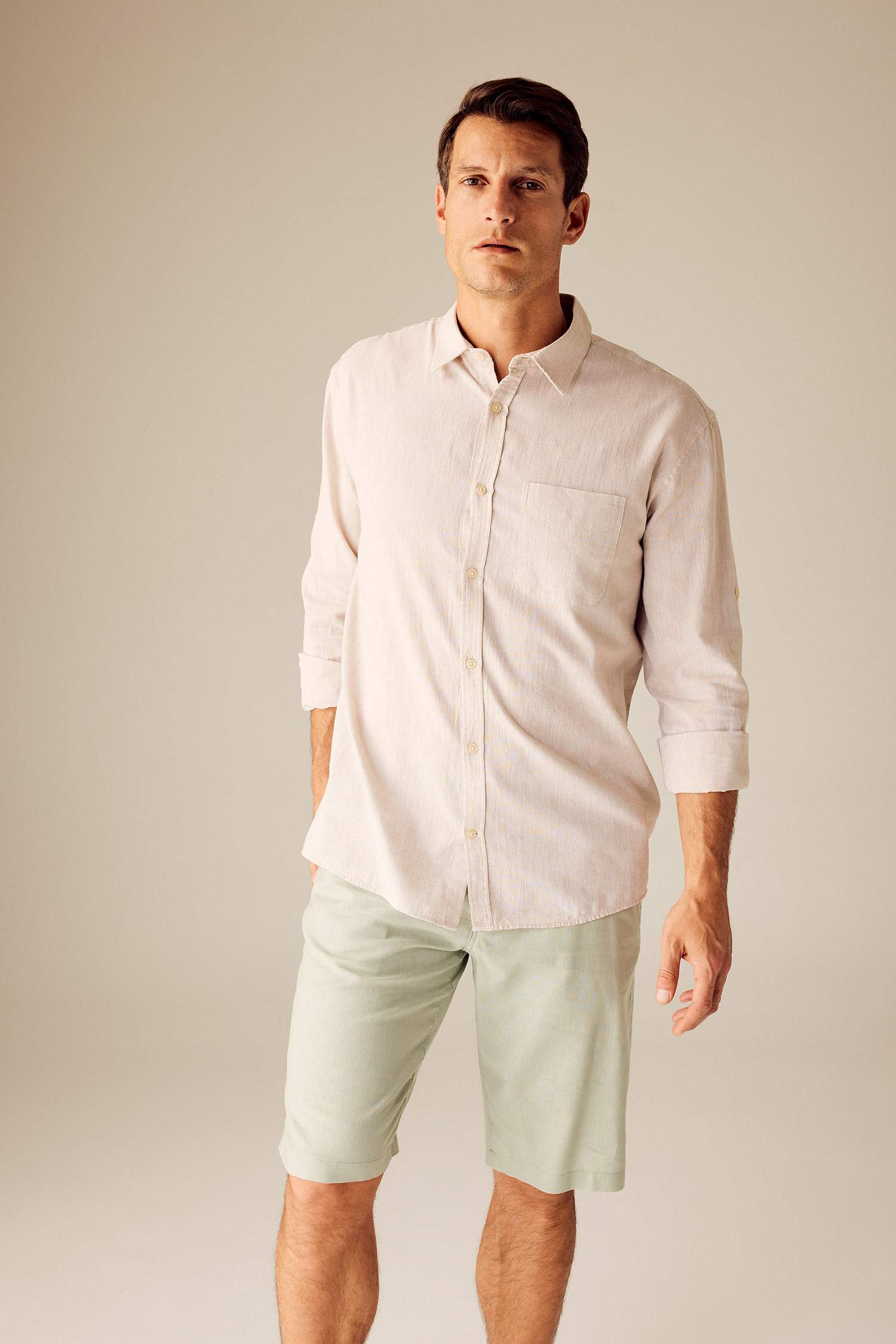 поло жаға мақта Ұзын жеңді көйлек