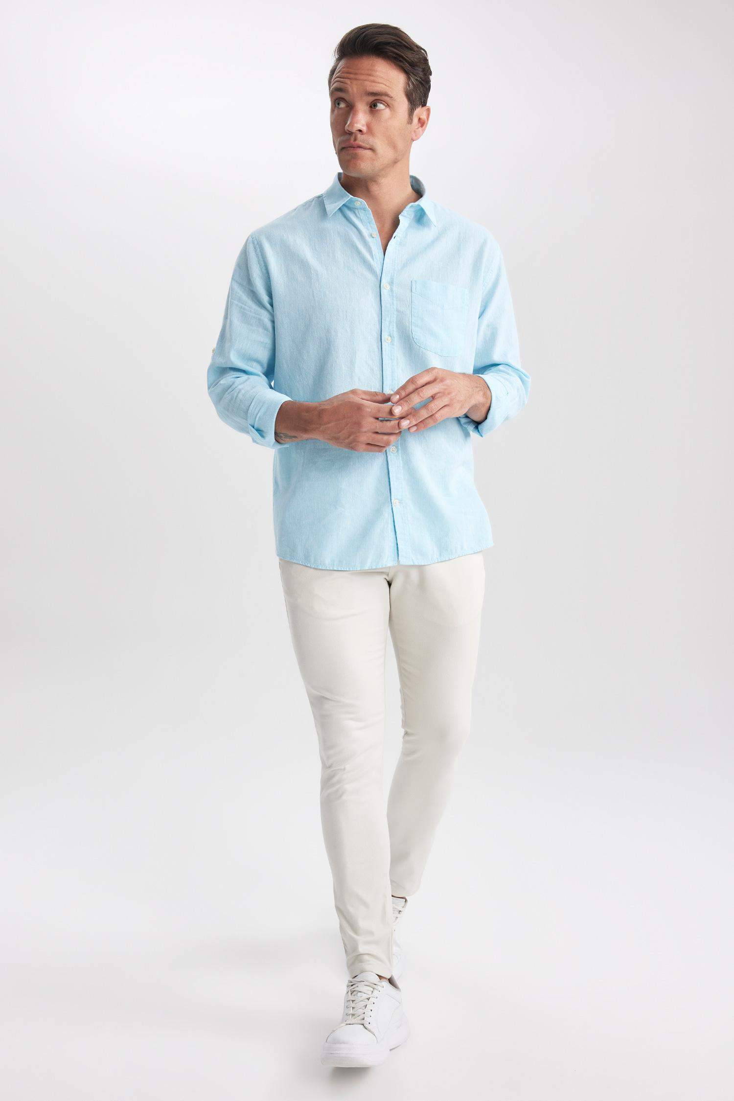 поло жаға мақта Ұзын жеңді көйлек