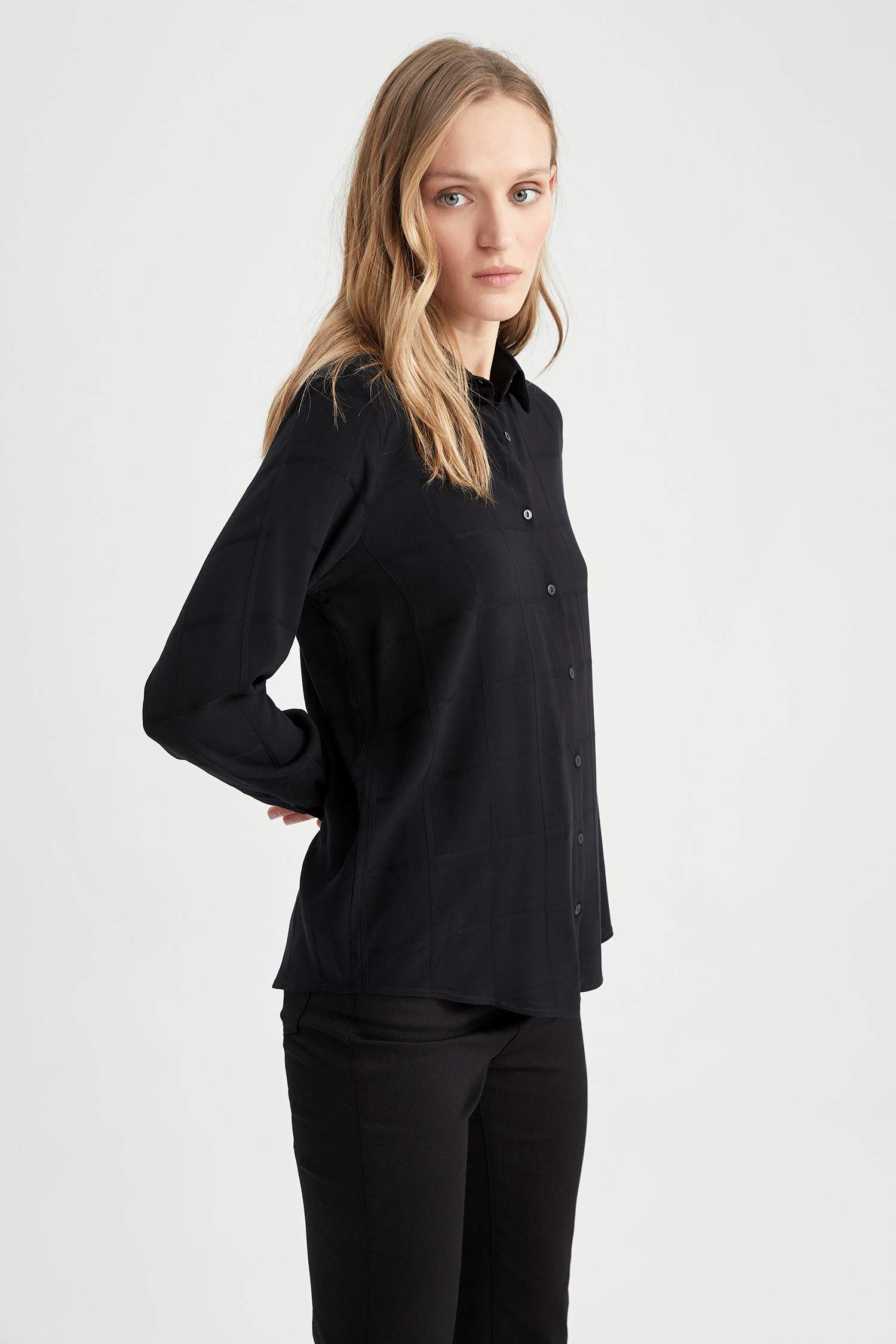Regular Fit Shirt Collar Long Sleeve Shirt