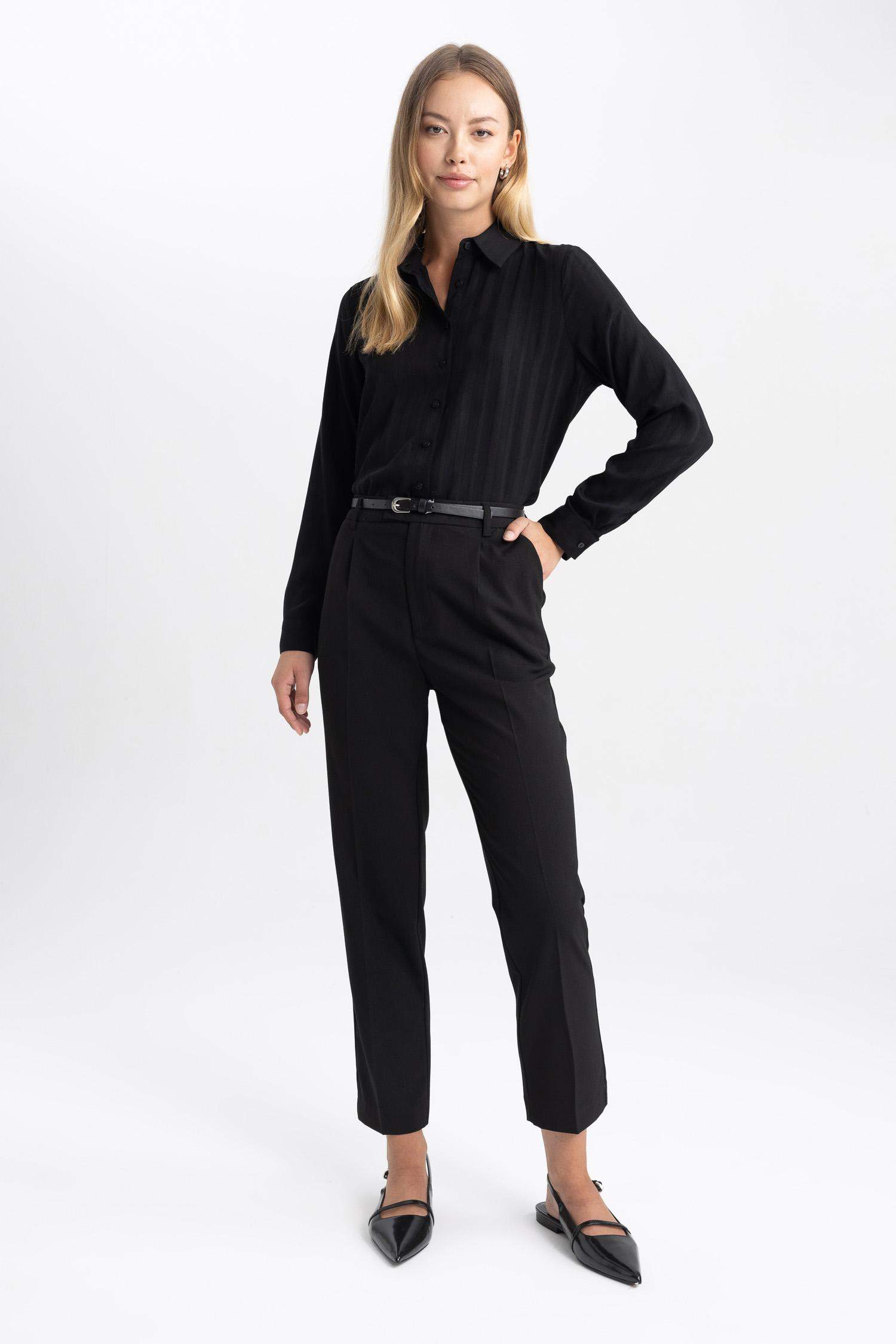 Chemise Coupe Régulière à Manches Longues