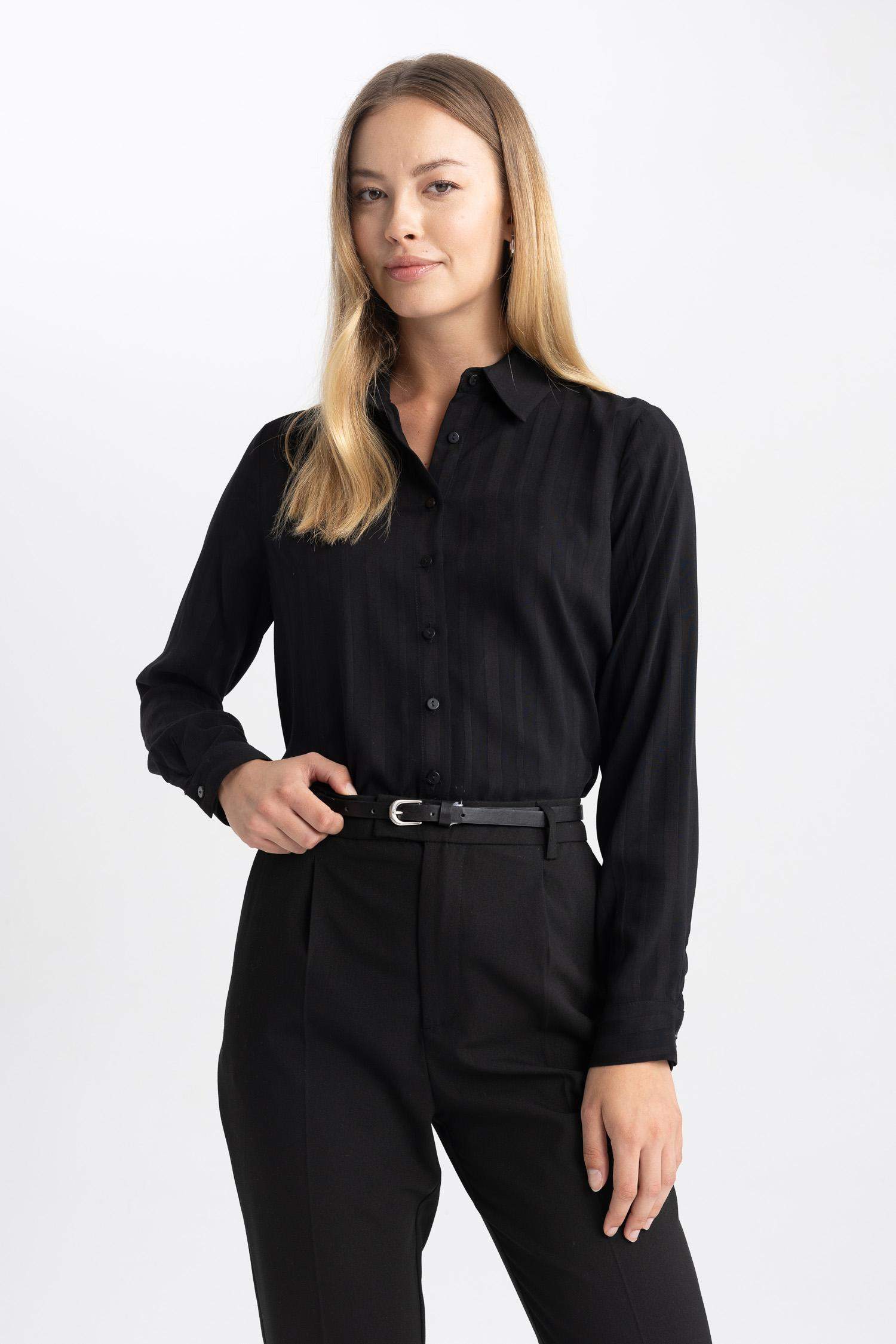 Chemise Coupe Régulière à Manches Longues