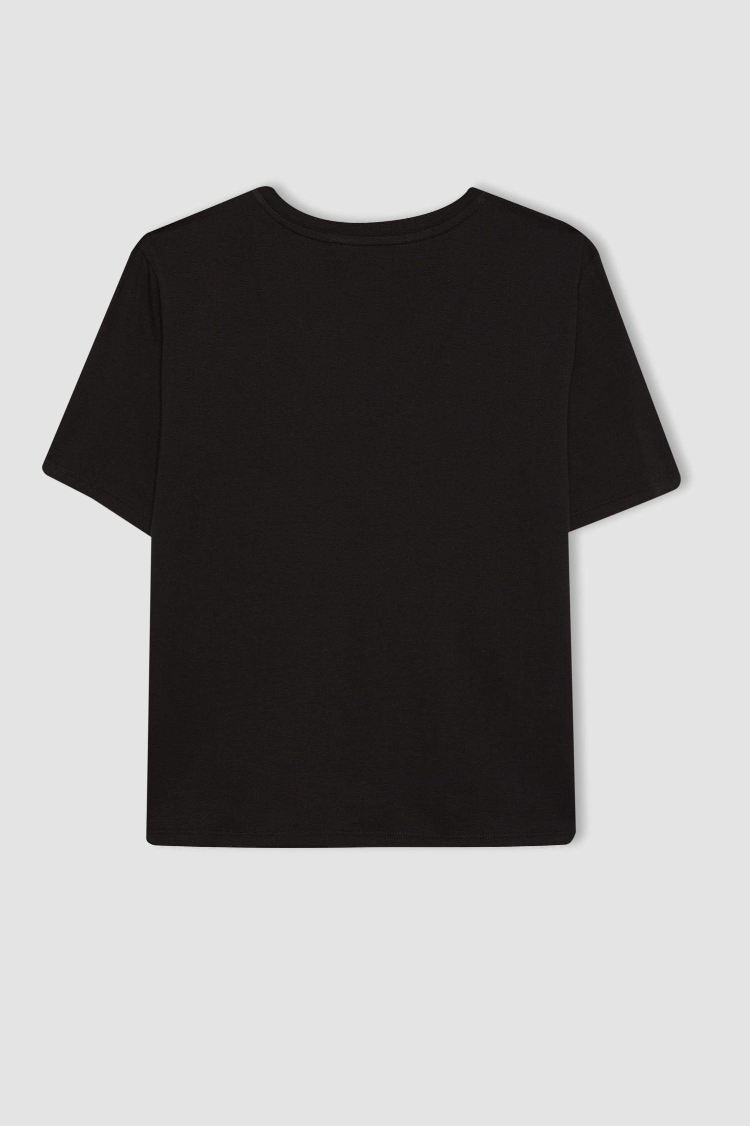 Regular Fit V Neck Cotton Basic T-Shirt