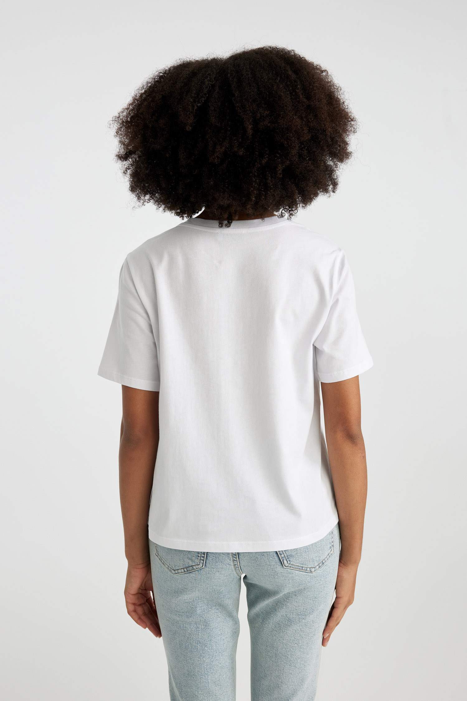 Regular Fit V Neck Cotton Basic Short Sleeve T-Shirt