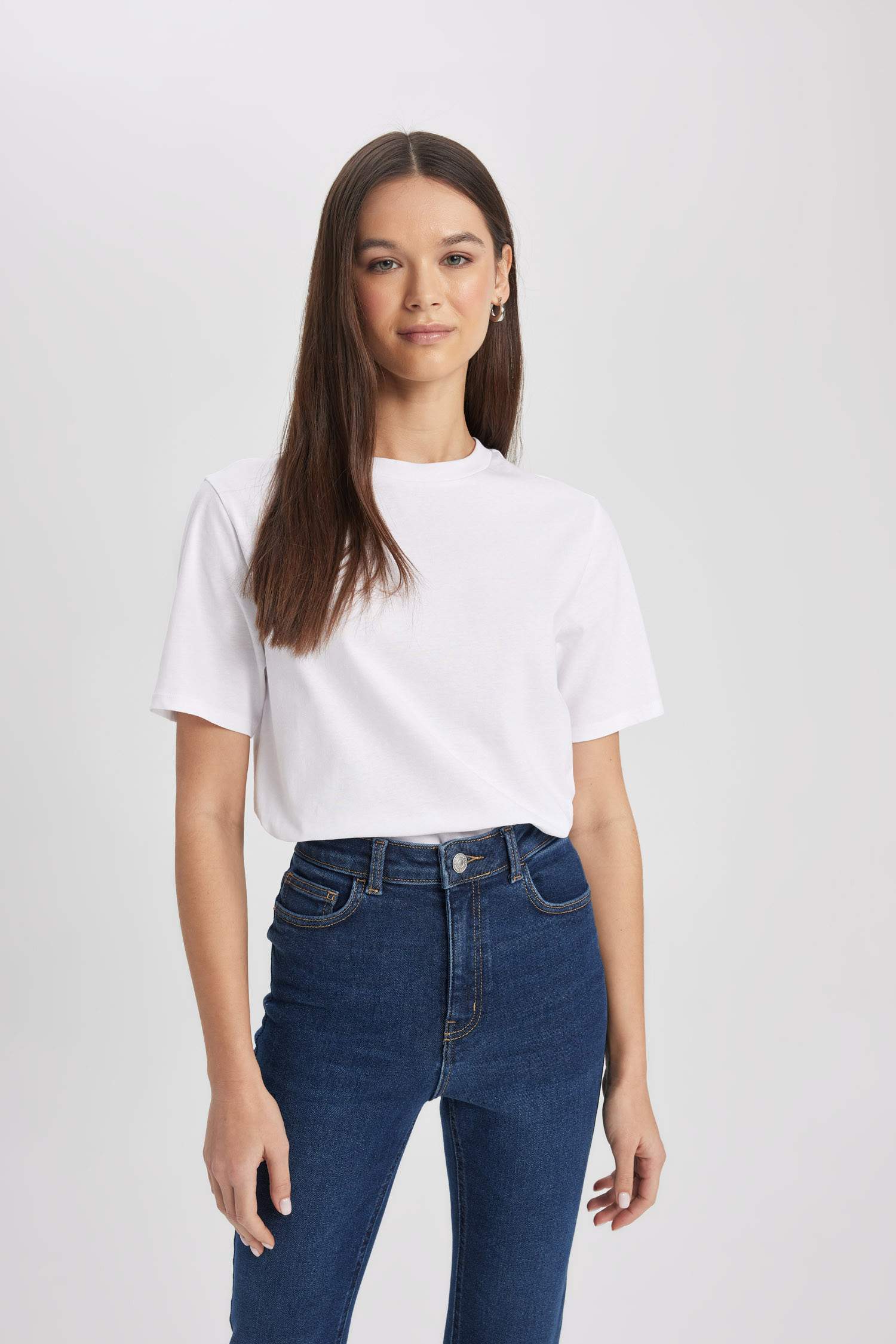 Regular Fit Crew Neck Cotton Short Sleeve T-Shirt