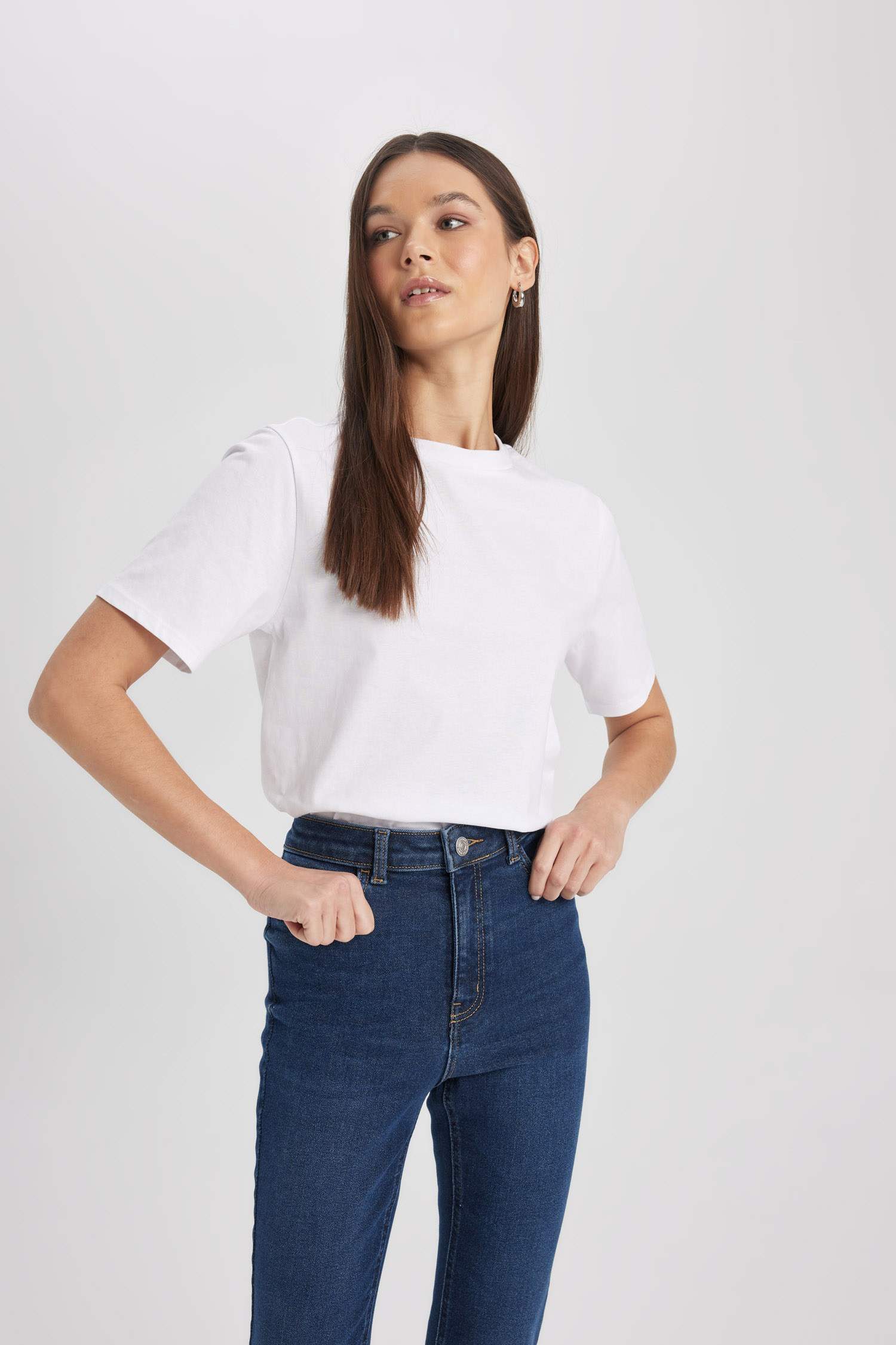 Regular Fit Crew Neck Cotton Short Sleeve T-Shirt