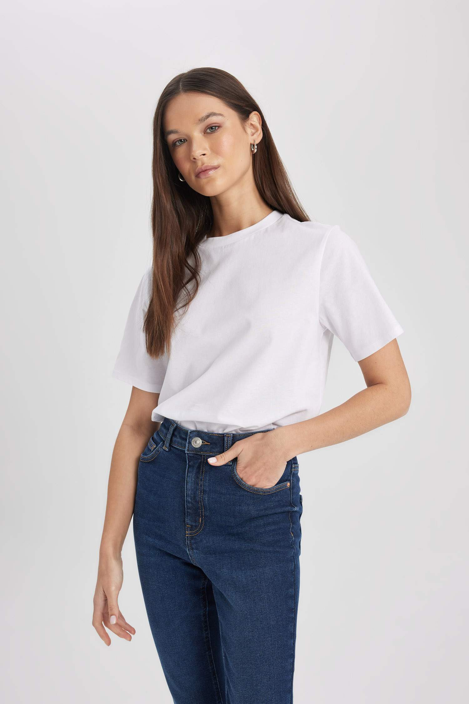 Regular Fit Crew Neck Cotton Short Sleeve T-Shirt