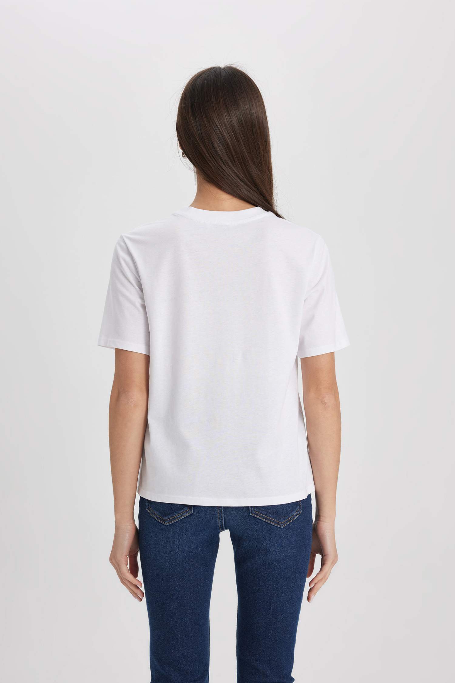 Regular Fit Crew Neck Cotton Short Sleeve T-Shirt