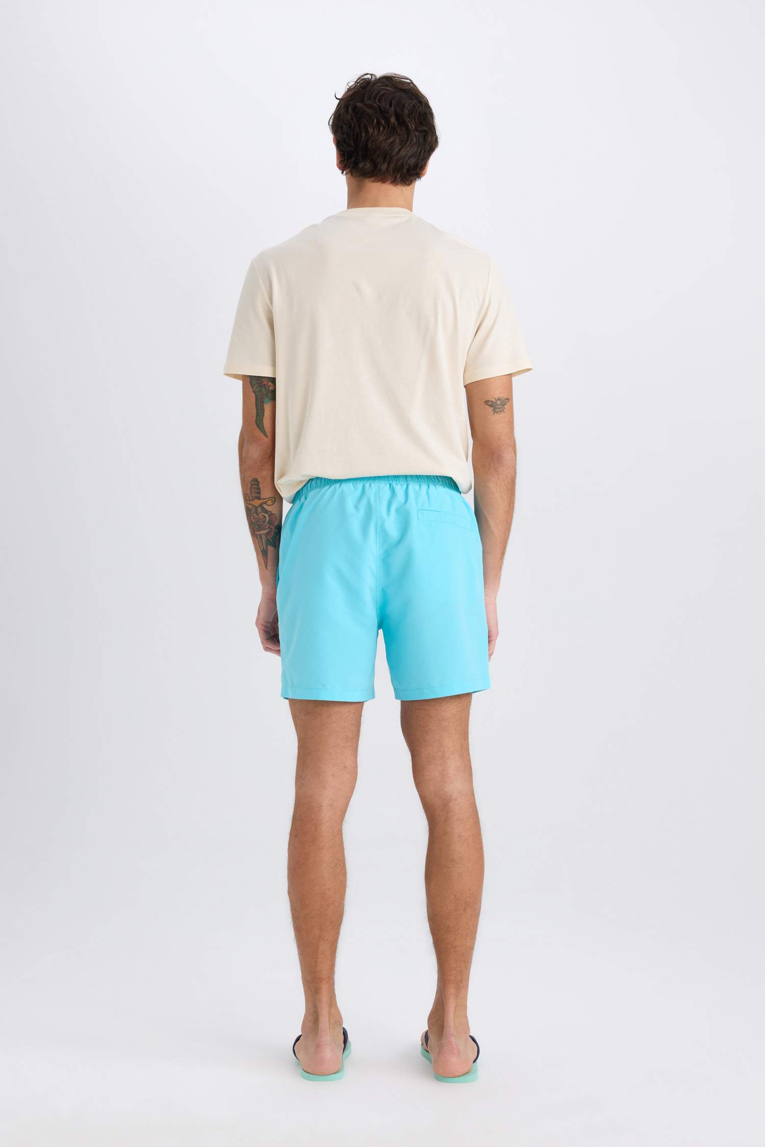 Mesh Lined Short Length Swim Shorts