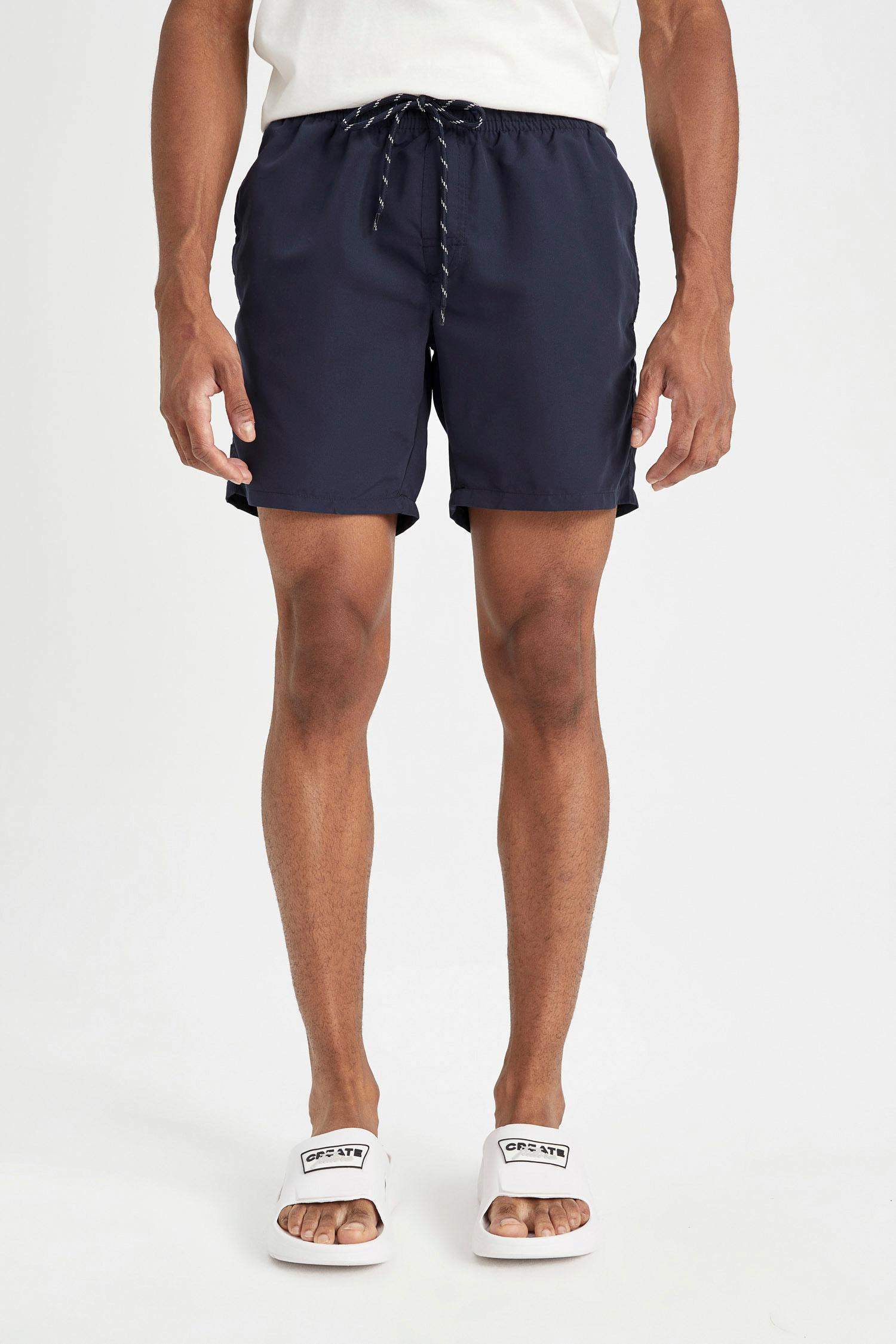 Regular Fit Lined Above Knee Swim Shorts