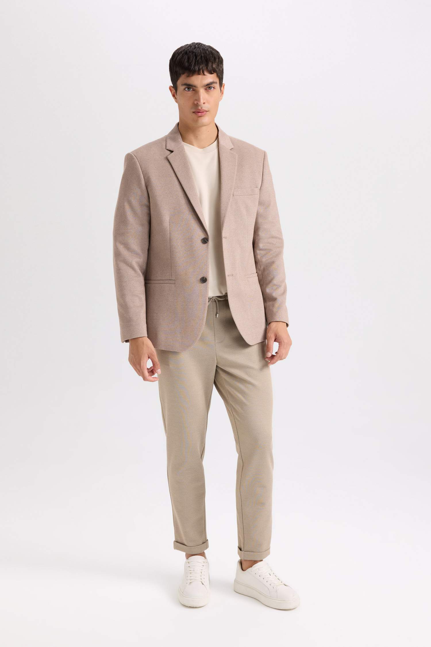 Slim Fit Dar Kesim Astarlı Düğmeli Blazer Ceket