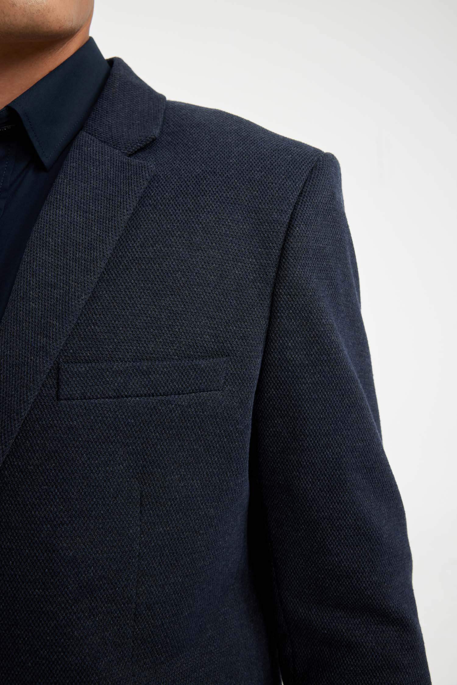 Slim Fit Dar Kesim Astarlı Düğmeli Blazer Ceket