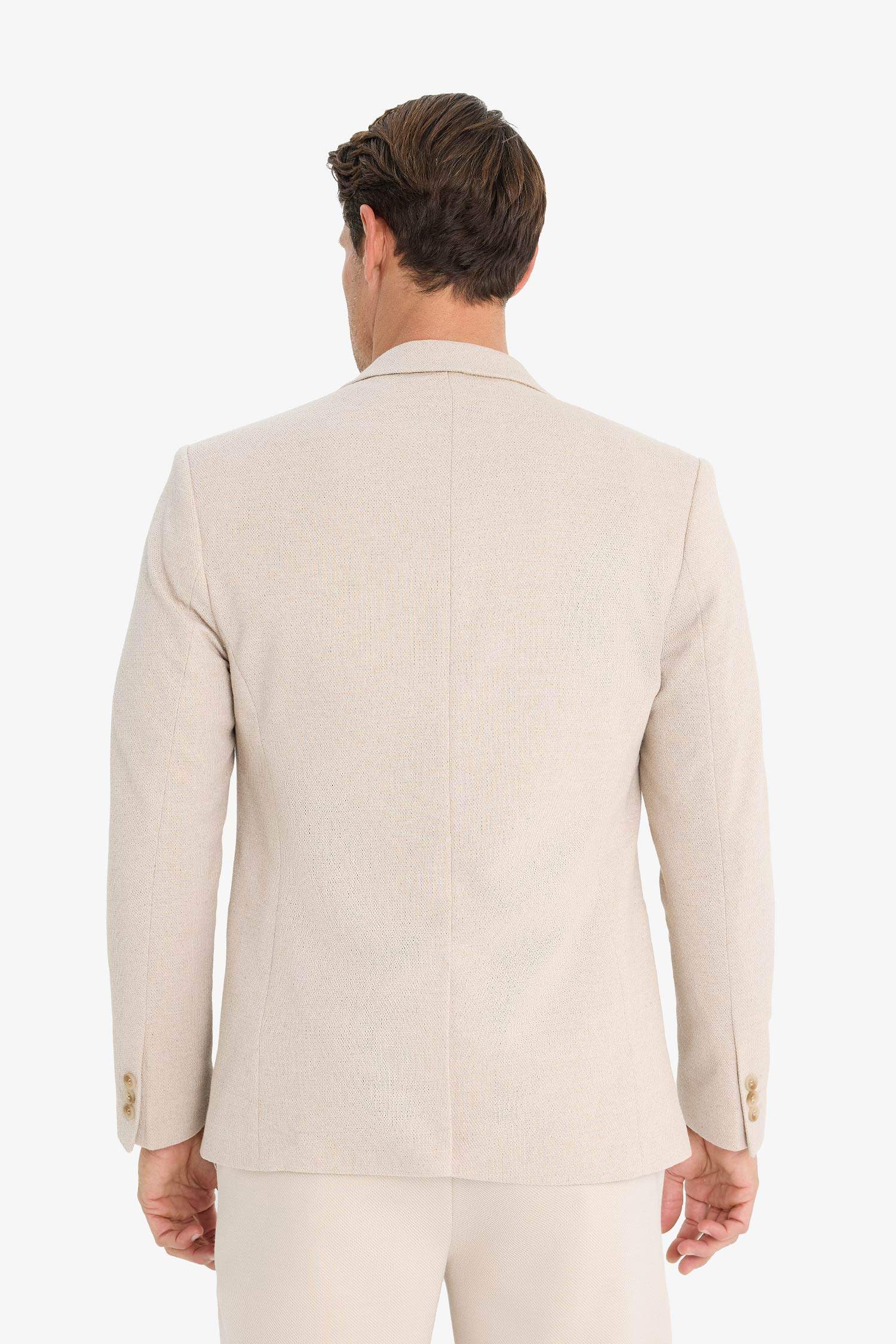 بليزر سليم فيت مبطن ميلانج بيج