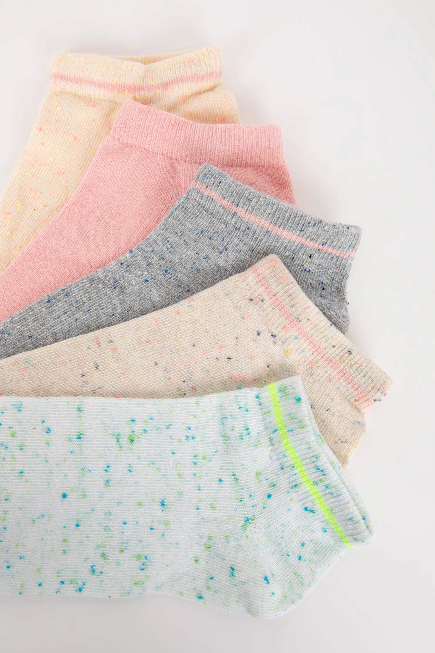 Kadın 5'li Pamuklu Patik Çorap