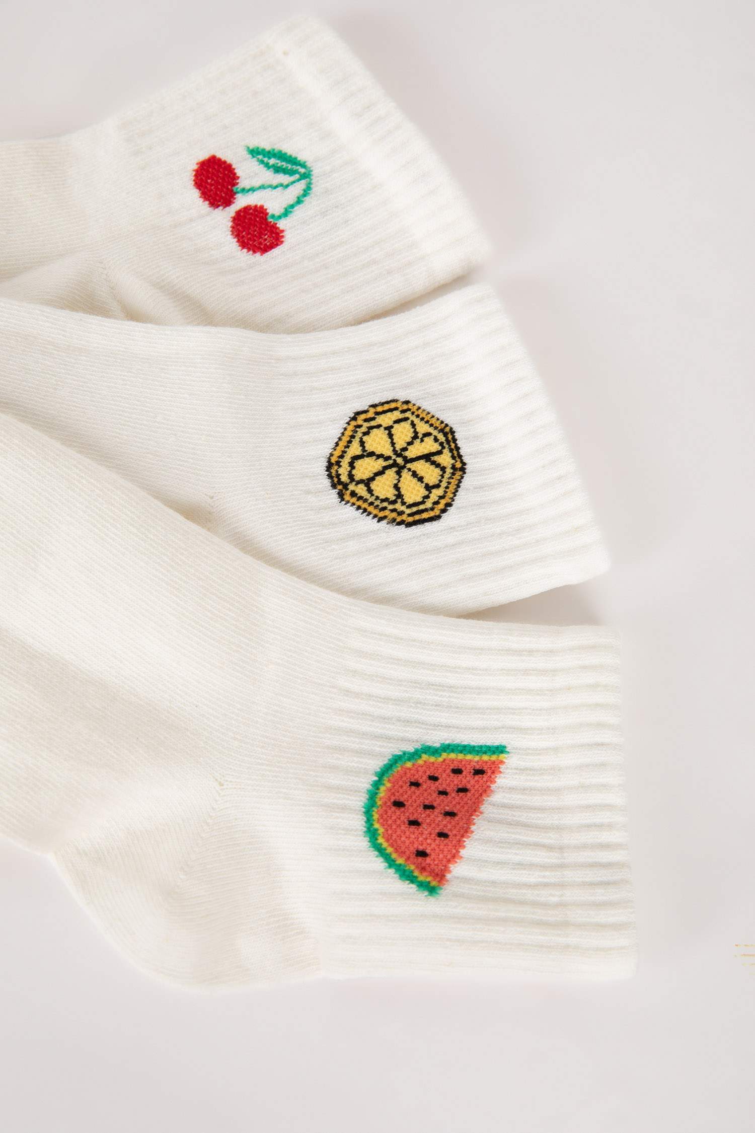 Kadın Rahat Lastikli 3'lü Pamuklu Soket Çorap